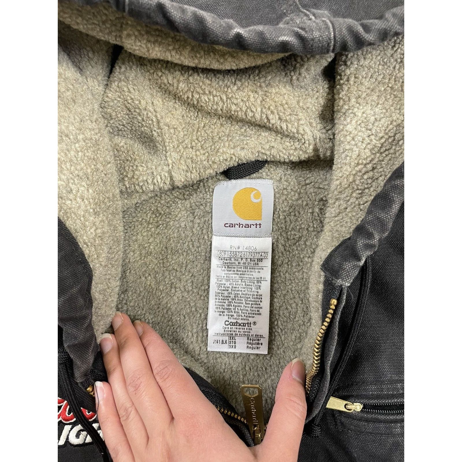 Carhartt Vintage boxy black fleece lined carhartt hooded jacket 3XL Size US XXL / EU 58 / 5 - 7 Thumbnail