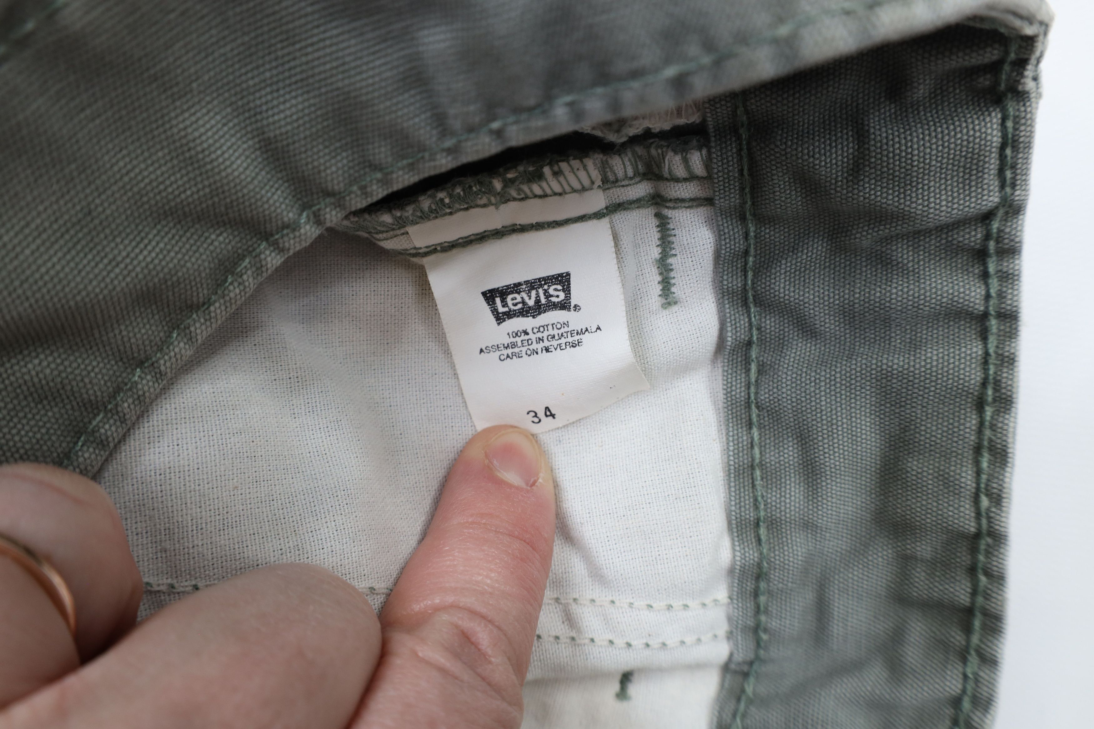 Levi's × Vintage Vintage 90s Levis Dry Goods Fit Canvas Cargo Shorts Green Size US 34 / EU 50 - 5 Thumbnail