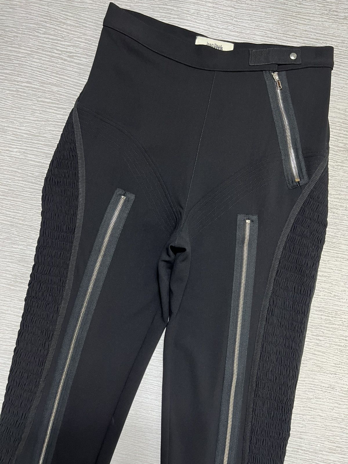 Jean Paul Gaultier Jean Paul Gaultier - Zip Embellished Side Ruffle Leggings Size 28" / US 6 / IT 42 - 5 Thumbnail