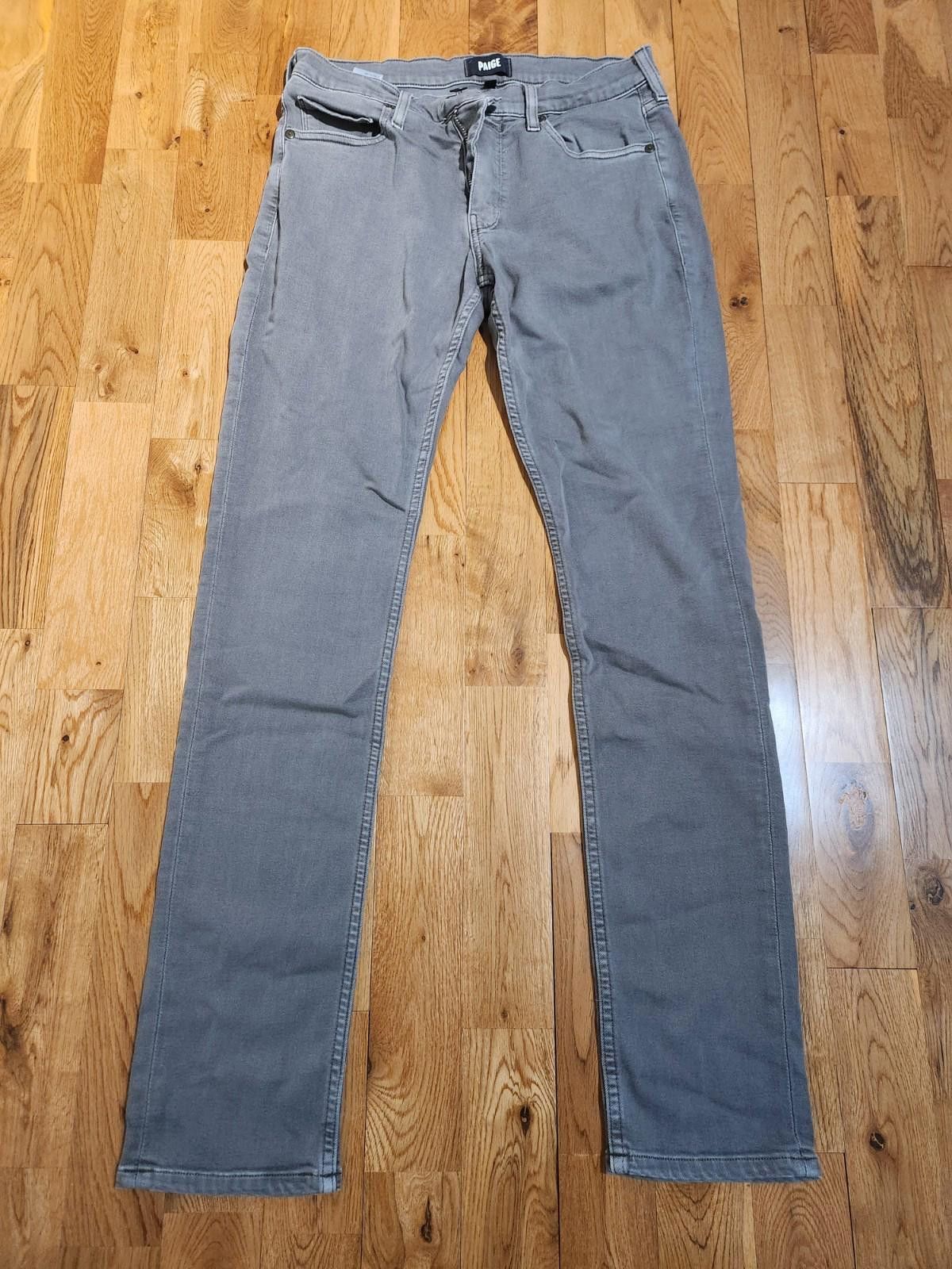 Paige PAIGE Lennox Jeans Men's 31x31 Gray Denim Slim Fit Jeans Size US 31 - 1 Thumbnail