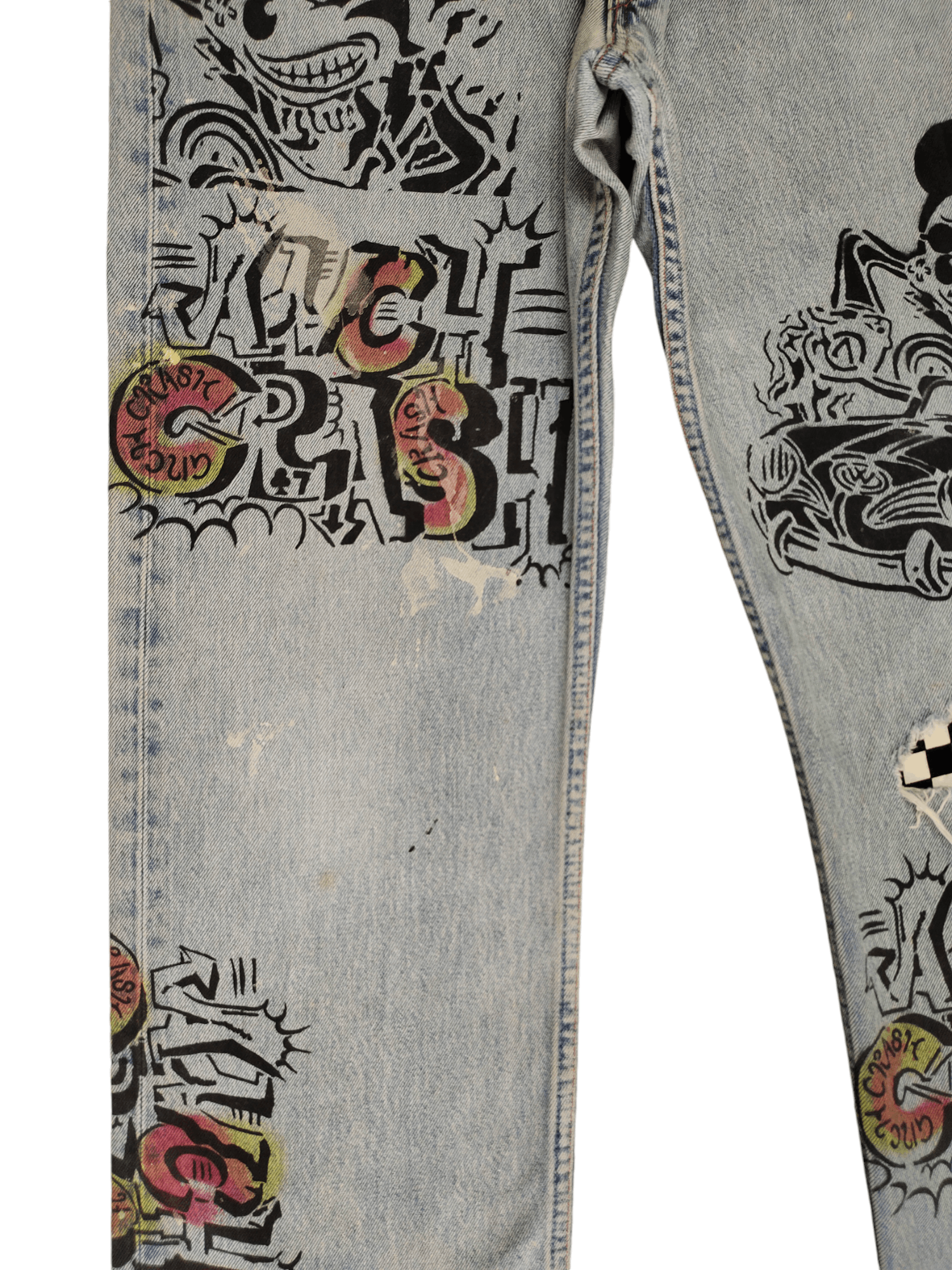 Levi's Vintage Clothing Vintage Levis 501 Mickey Mouse Distress Jeans Custom Size US 35 - 4 Thumbnail