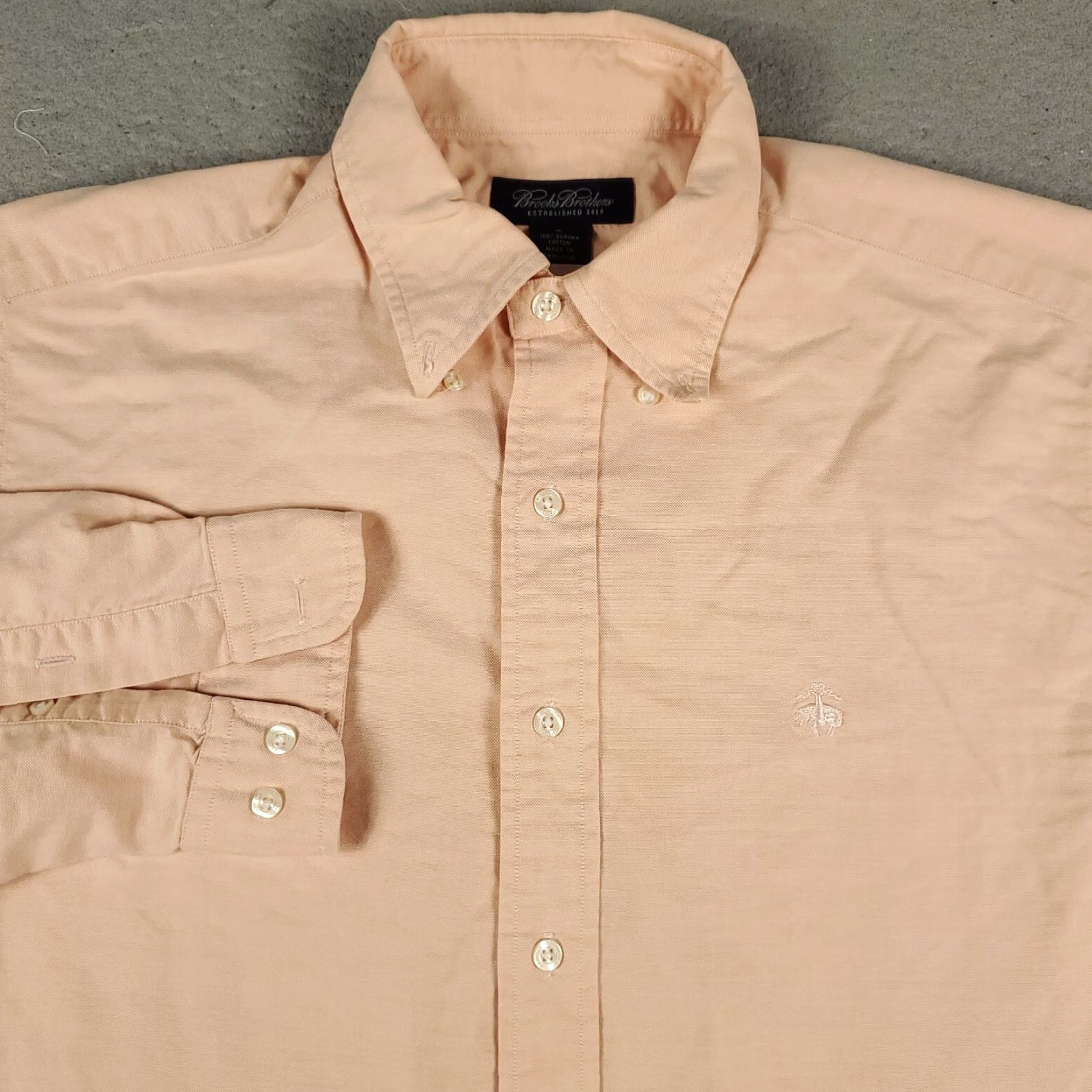 Brooks Brothers BROOKS BROTHERS Shirt Mens M Orange Button-Down Casual Button-Up Solid 100% Cotton Modern Preppy 90s? Size US M / EU 48-50 / 2 - 2 Thumbnail