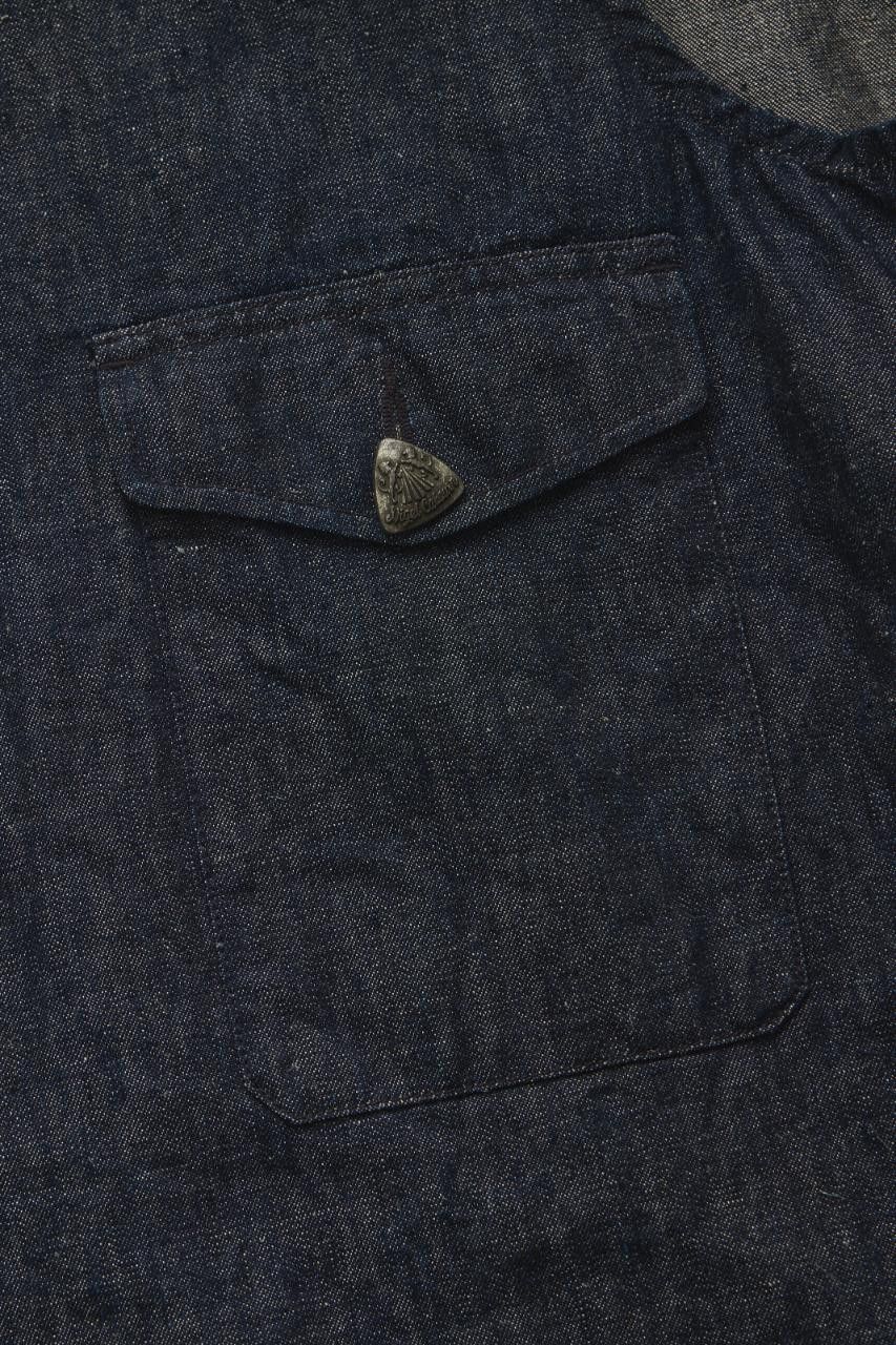 Nigel Cabourn Nigel Cabourn Lybro V-Neck Vest (Cotton Linen Denim) Size US L / EU 52-54 / 3 - 6 Thumbnail