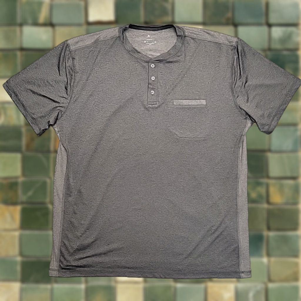 Vintage Zity Shirt Mens XXL Gray Short Sleeve Henley Performance Stretch Blend Active Shirt Mens 2XL Gray Henley Polyester Spandex Solid Athletic Shirt Size US XXL / EU 58 / 5 - 1 Thumbnail