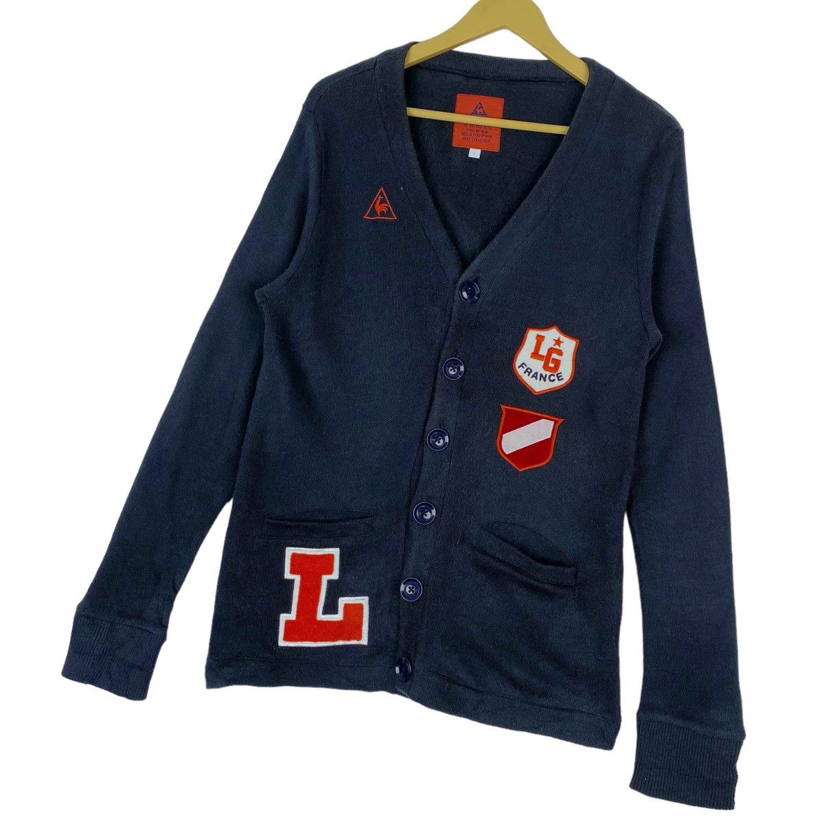 Le Coq Sportif Le Coq Sportif Cardigan Sweatshirt V Neck Pullover Jumper Size L / US 10 / IT 46 - 3 Thumbnail