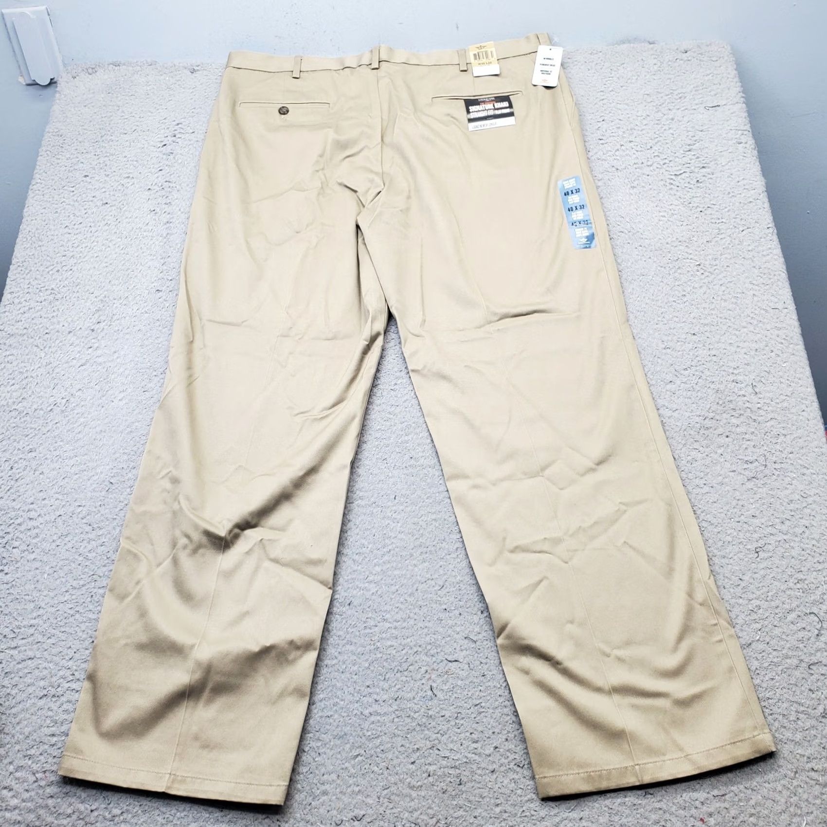 Dockers DOCKERS Mens Khakis Pants 40x32 Tan Flat Front Straight Fit Outdoor Casual Size US 40 / EU 56 - 2 Thumbnail