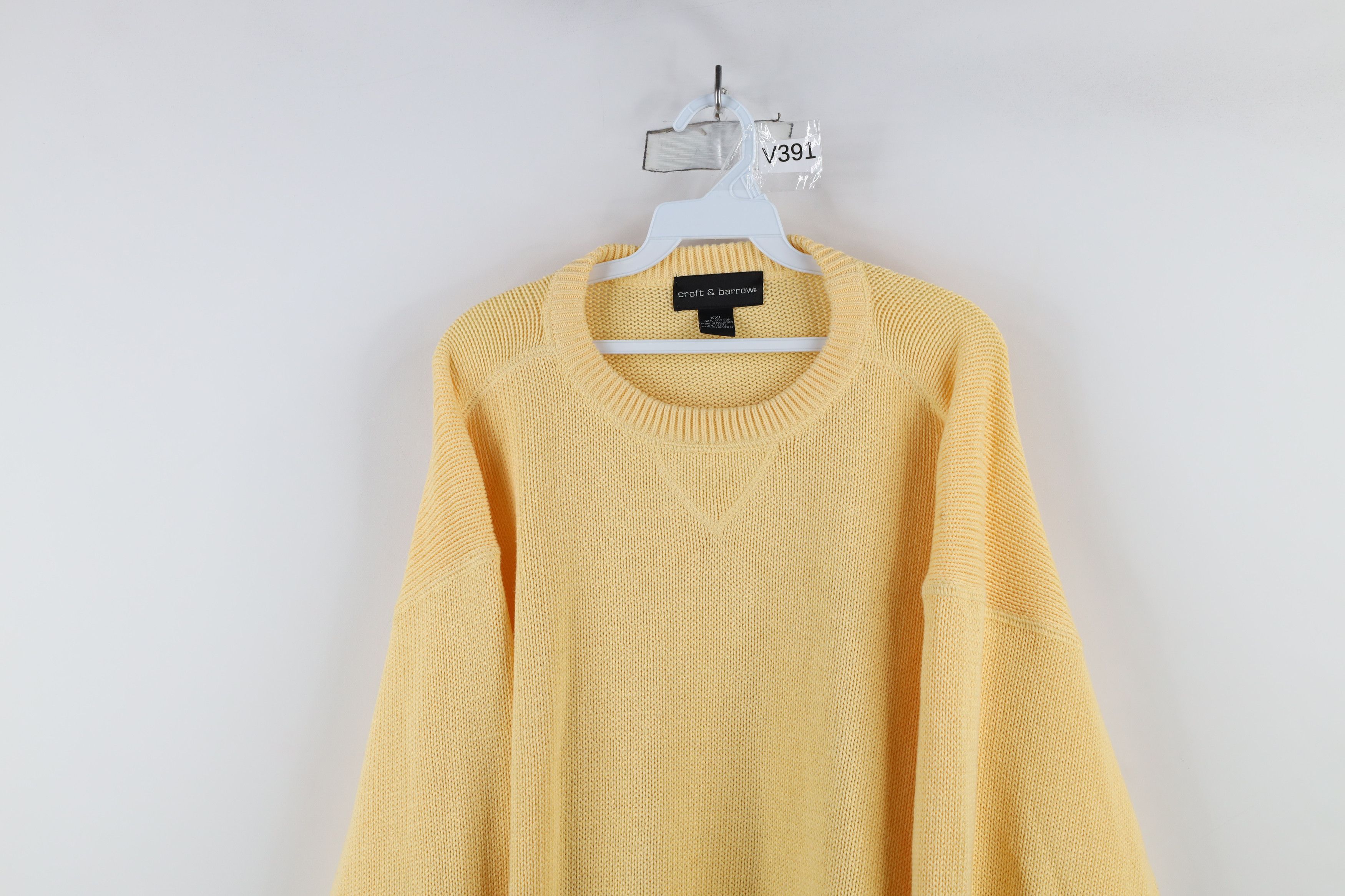 Vintage Vintage 90s Streetwear Blank Cotton Knit Crewneck Sweater Size US XXL / EU 58 / 5 - 2 Thumbnail