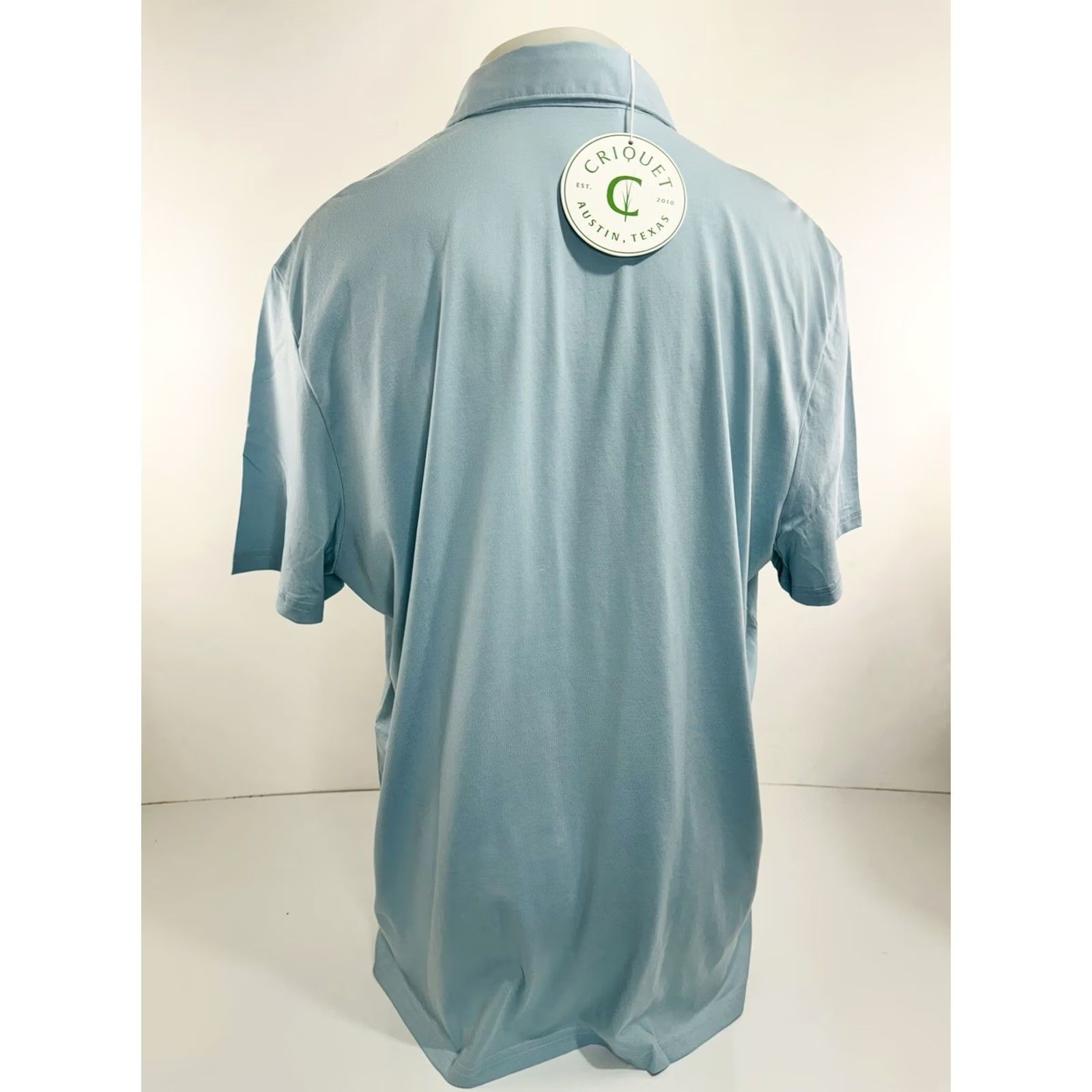 Vintage CRIQUET Polo Shirt - Slim Fit - Embroidered Logo - Golf - 2XL - Pale Greenish Blue - Mens Size US XXL / EU 58 / 5 - 4 Thumbnail