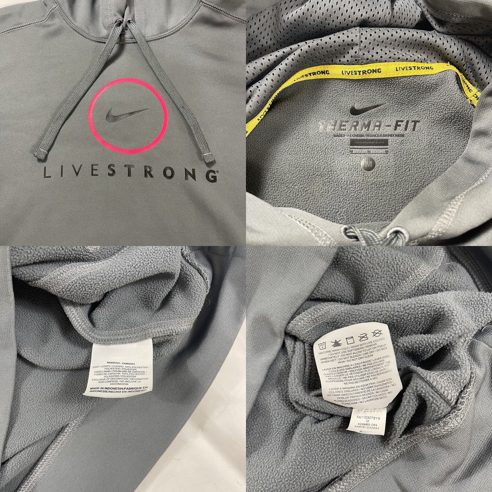 Nike Nike M Hoodie Sweatshirt Gray Therma-Fit Swoosh Livestrong Center Size US M / EU 48-50 / 2 - 9 Thumbnail