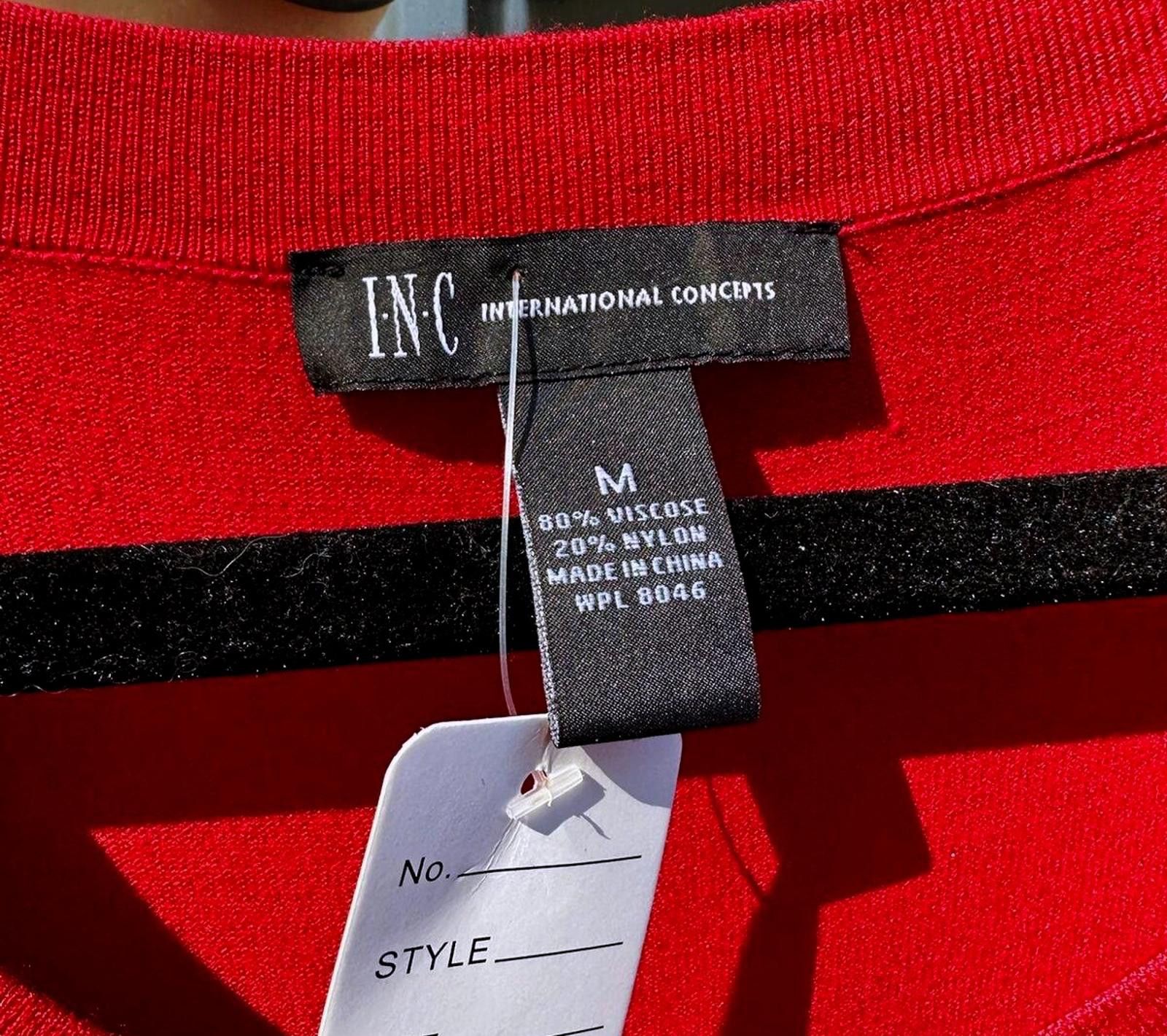 Designer Red Long Sleeve Cutout Dress By INC Size M / US 6-8 / IT 42-44 - 3 Thumbnail