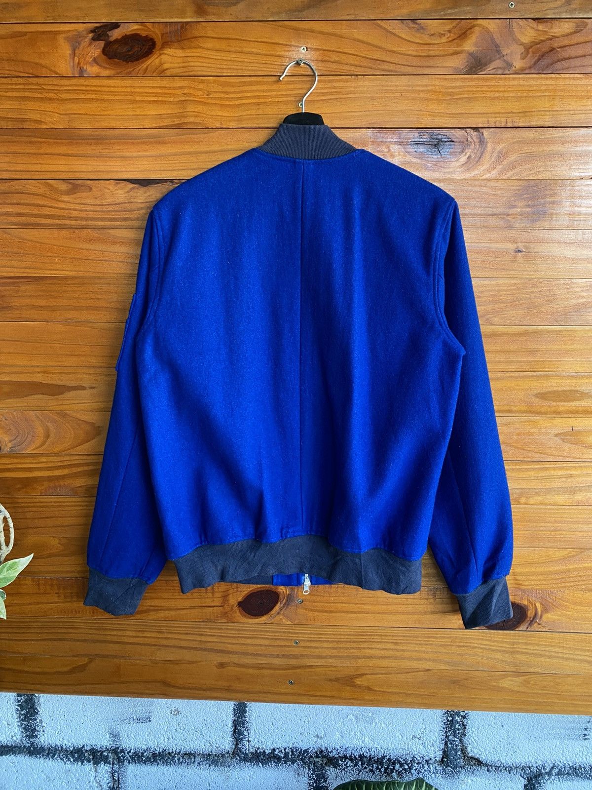 URBAN RESEARCH DOORS Urban Research Blue Wool Bomber Jacket Size 40 MA-1 Style Size US M / EU 48-50 / 2 - 11 Thumbnail