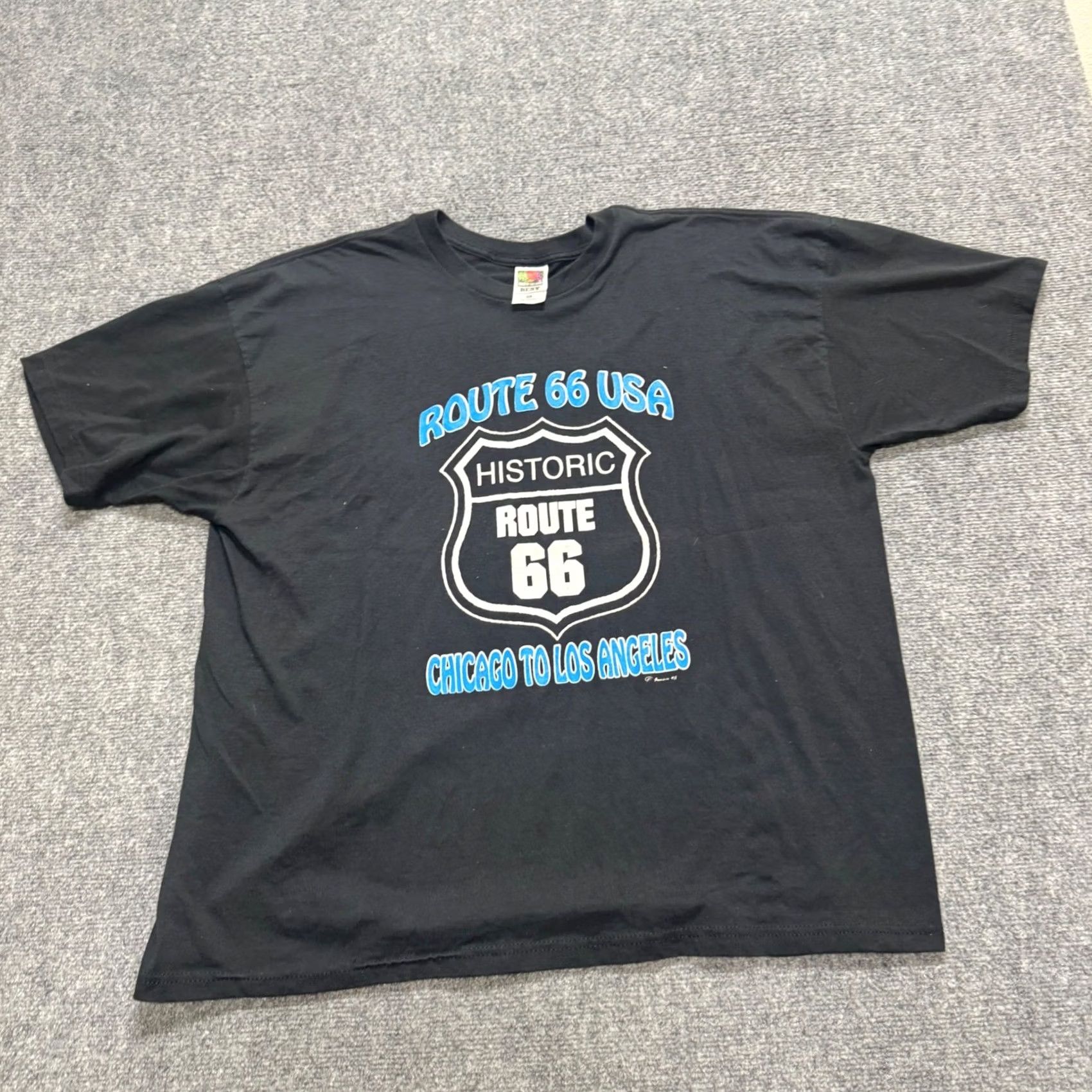 Vintage VTG Route 66 T-shirt Men 2XL Black Fruit of The Loom USA Chicago to LA Shirt Mens 2XL Black Route 66 Vintage T-shirt Size US XXL / EU 58 / 5 - 6 Thumbnail