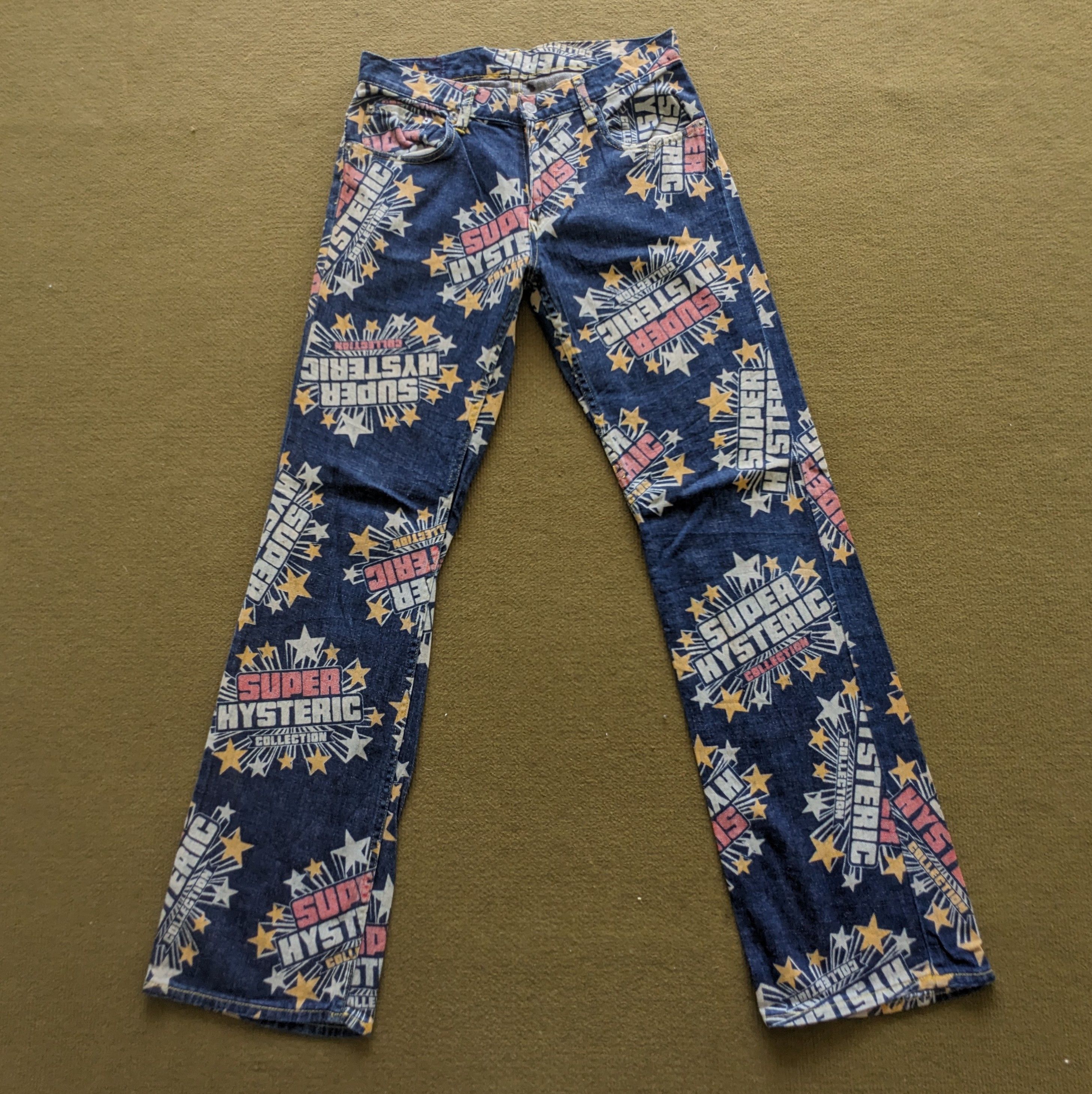 Hysteric Glamour Vintage HYSTERIC GLAMOUR KINKY Overprinted Denim Jeans Size US 29 - 1 Thumbnail