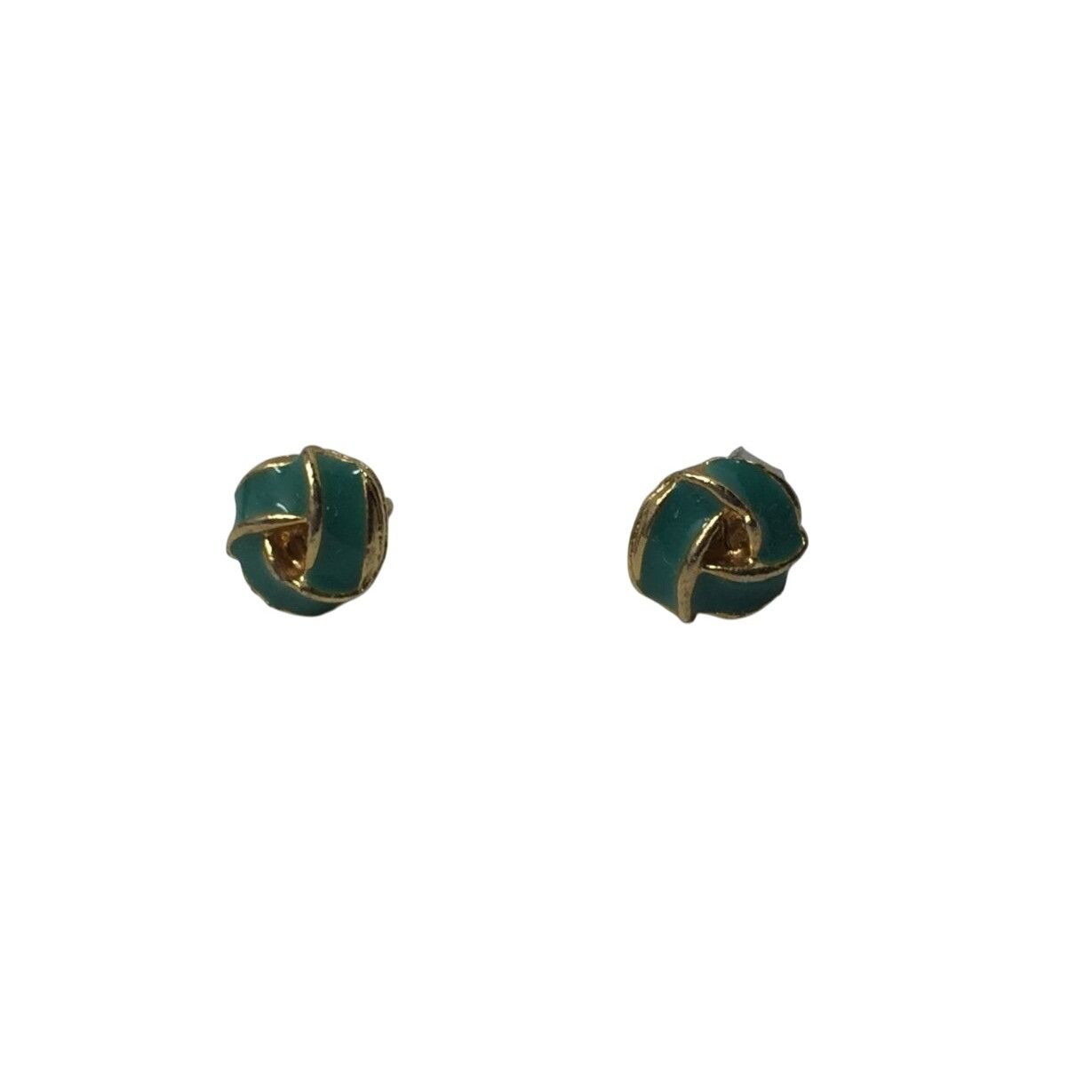 Other Women's Gold And Teal Colored Knot Earring with backs Size ONE SIZE - 1 Thumbnail