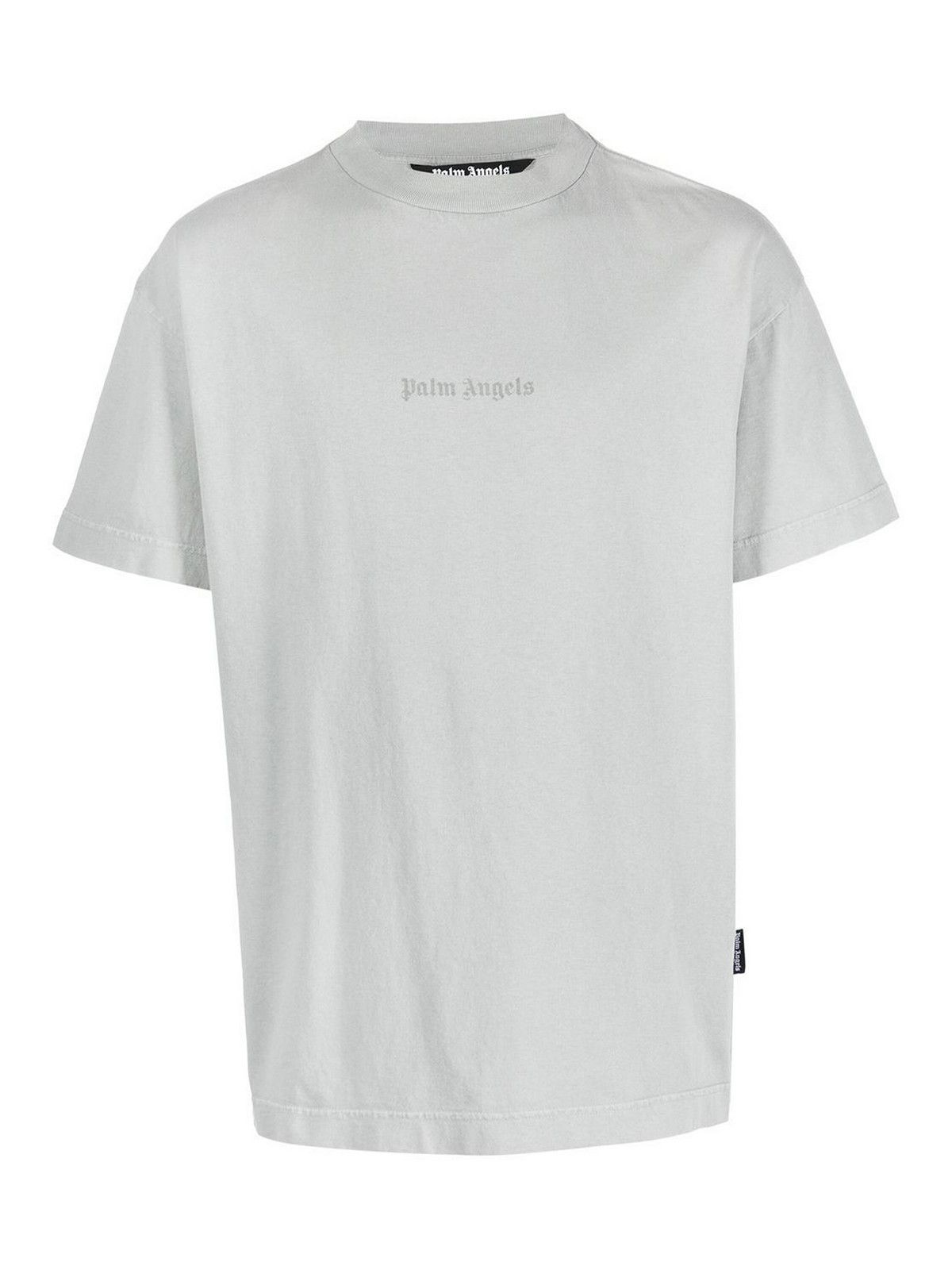 Palm Angels o1gr1nt0425 Gd Reverse Logo T-Shirt Light Grey Size US XXS / EU 40 - 1 Thumbnail
