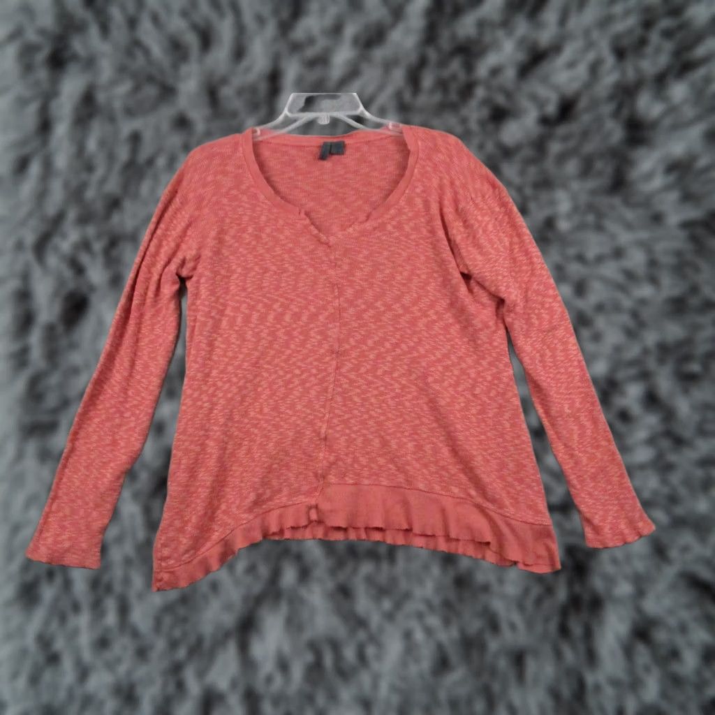 Anthropologie Left of Center Anthropologie Women's Medium Pink Knit Top Long Sleeve Raglan Sleeve Tunic Casual Size M / US 6-8 / IT 42-44 - 1 Thumbnail