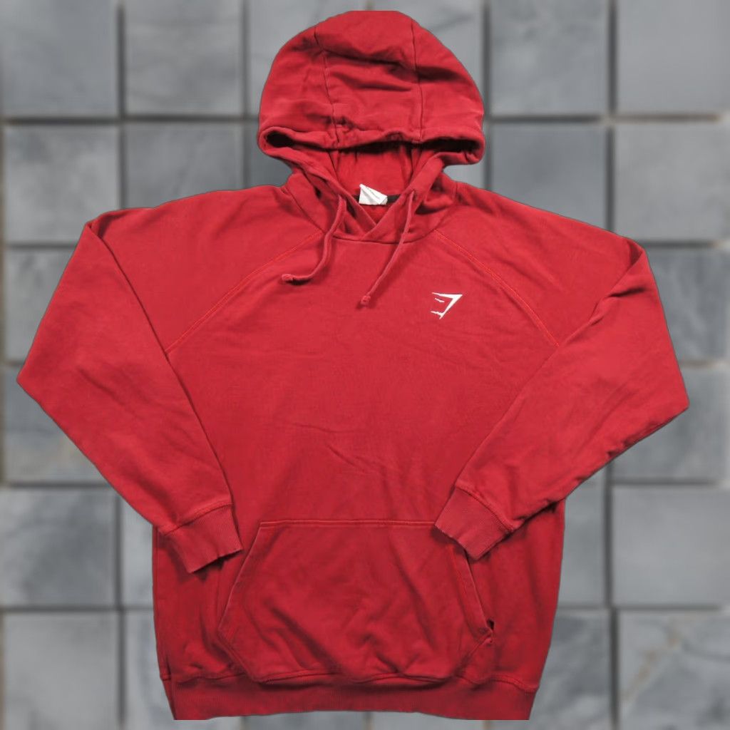 Gymshark GymShark Mens Hoodie Sweatshirt Pullover Red M Logo Casual Outdoor All Seasons Hooded Lightweight Long Sleeve Regular Shirt Womens Mens Girls Boys Size US M / EU 48-50 / 2 - 1 Thumbnail