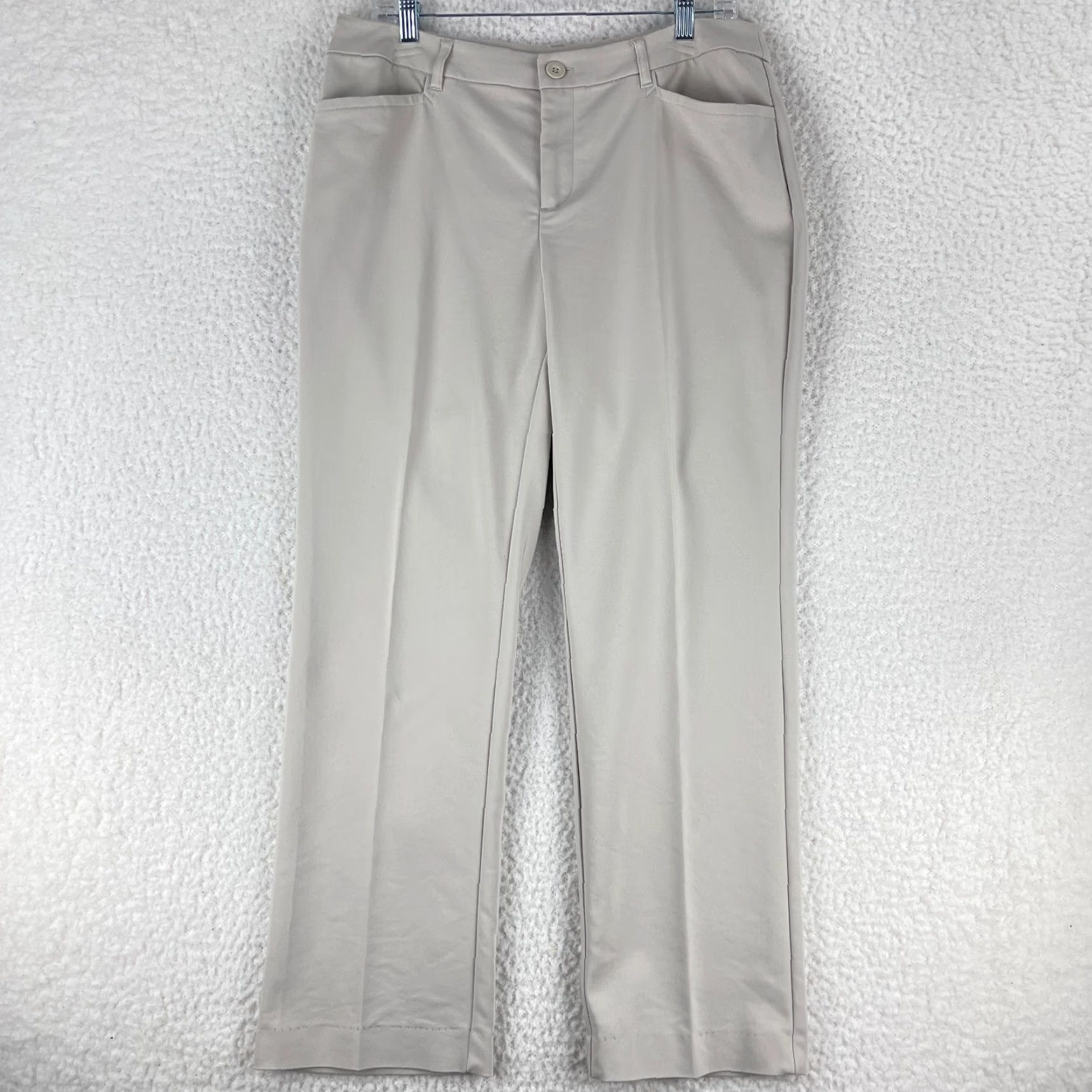 Vintage Christopher & Banks Ivory Straight Leg Dress Pants Womens Size 10 Mid-Rise Regular Fit Pants Topline: City, Preppy Size 32" / US 10 / IT 46 - 2 Thumbnail