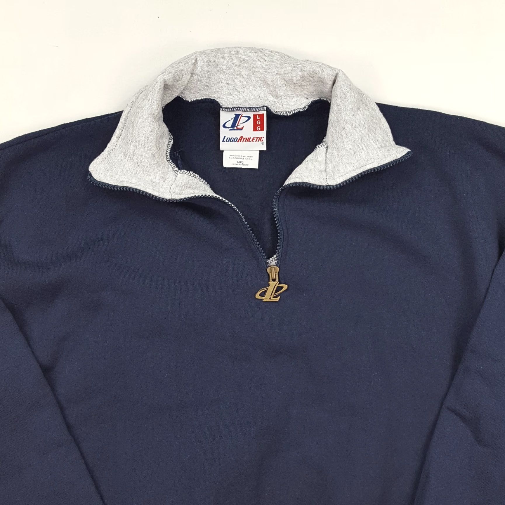 Logo Athletic VINTAGE Logo Athletic Men's Large 1/4 Zip Navy Blue Crewneck Sweatshirt Size US L / EU 52-54 / 3 - 2 Thumbnail