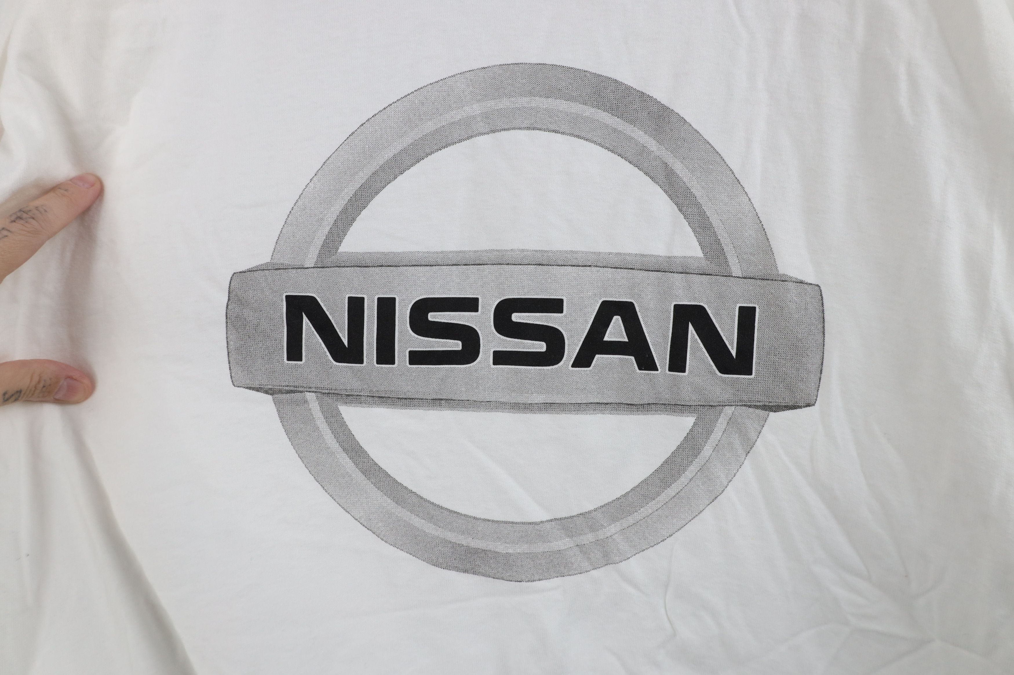 Champion Vintage 90s Champion Spell Out Nissan Motors T-Shirt White Size US XL / EU 56 / 4 - 4 Thumbnail