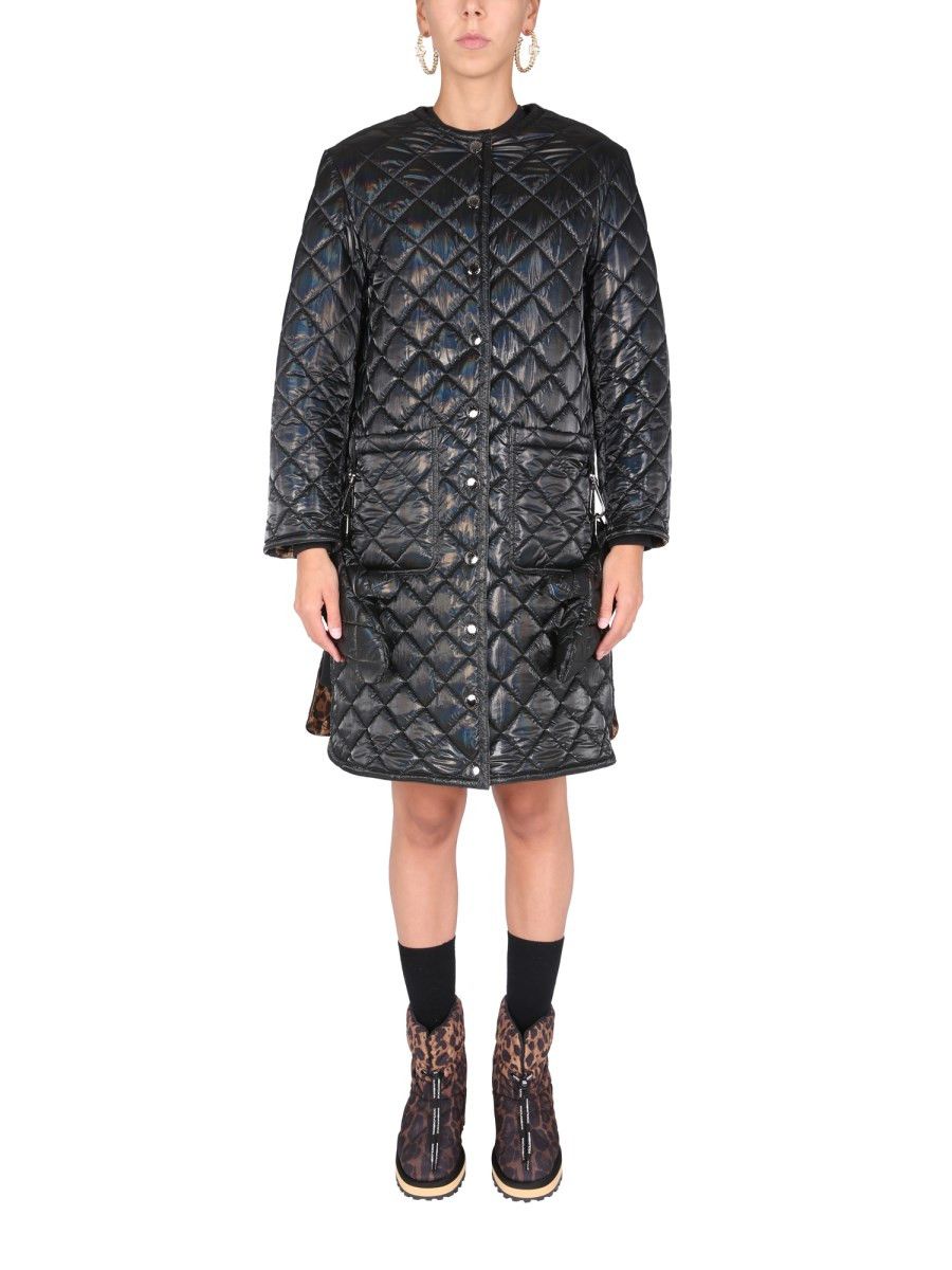Dolce & Gabbana o1y0825 Crewneck Shell Coat in Black Size XS / US 0-2 / IT 36-38 - 1 Thumbnail