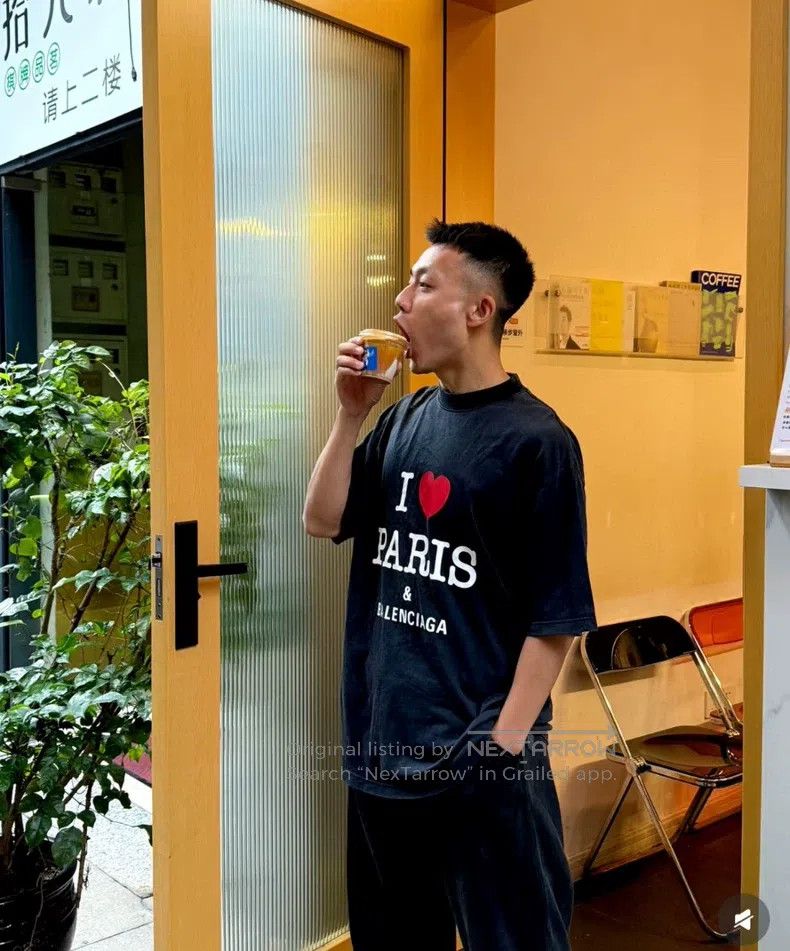 Balenciaga Balenciaga Heart letter pattern print round neck casual bl Size US S / EU 44-46 / 1 - 8 Thumbnail
