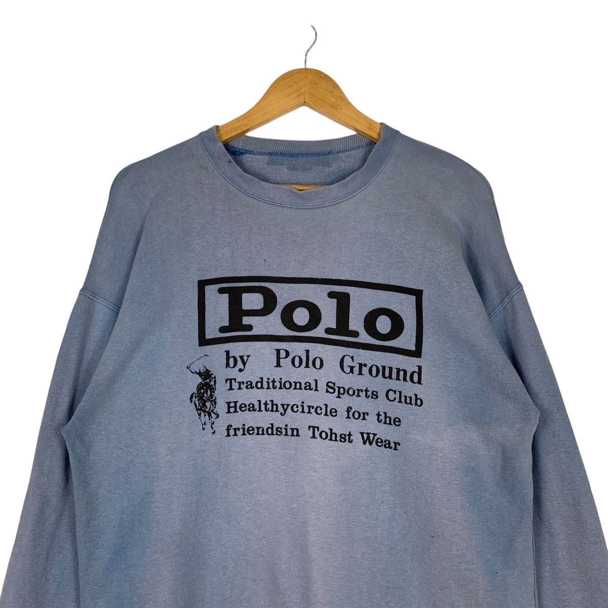 Japanese Brand POLO by Polo Ground Big Logo Washed Sweatshirt #1176-C54 Size US M / EU 48-50 / 2 - 2 Thumbnail