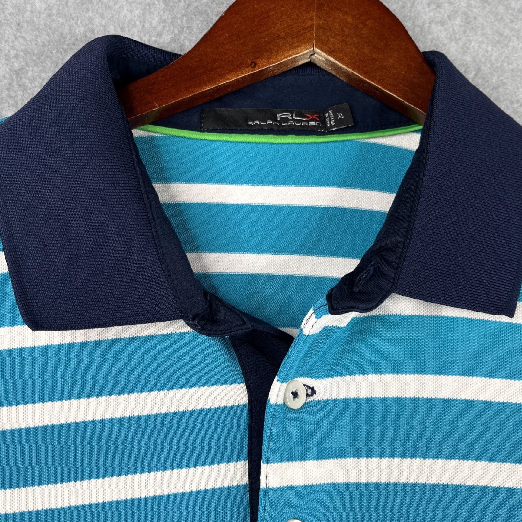 Ralph Lauren RLX Ralph Lauren Polo Shirt Mens XL Blue Striped Performance Golf Golden Bear Polo Shirt Mens XL Blue Striped Size US XL / EU 56 / 4 - 5 Thumbnail