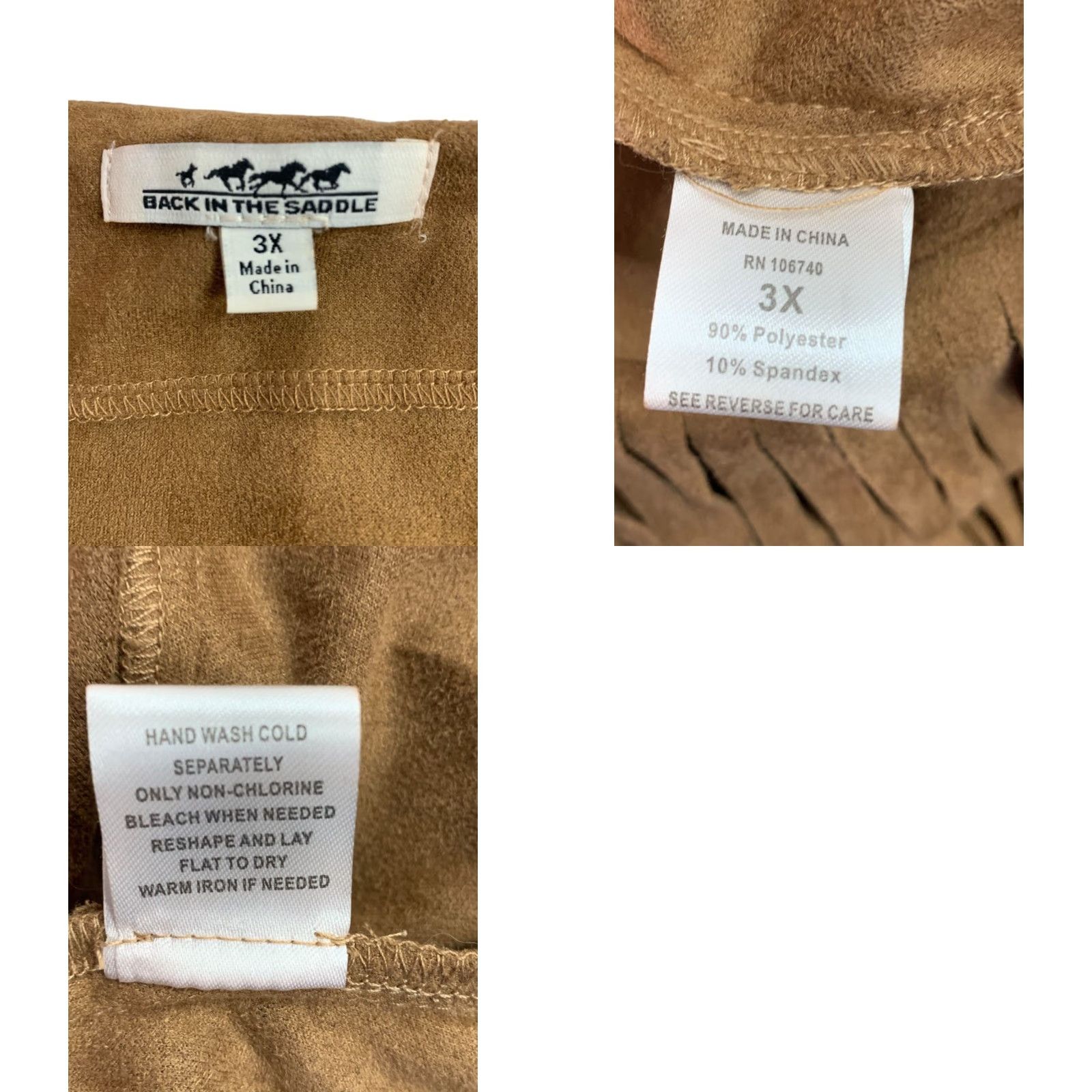 Vintage VINTAGE Back in the Saddle Skirt Midi Women 3X Brown Fringed Faux Suede Western Womens Size 40" / US 18 - 8 Thumbnail
