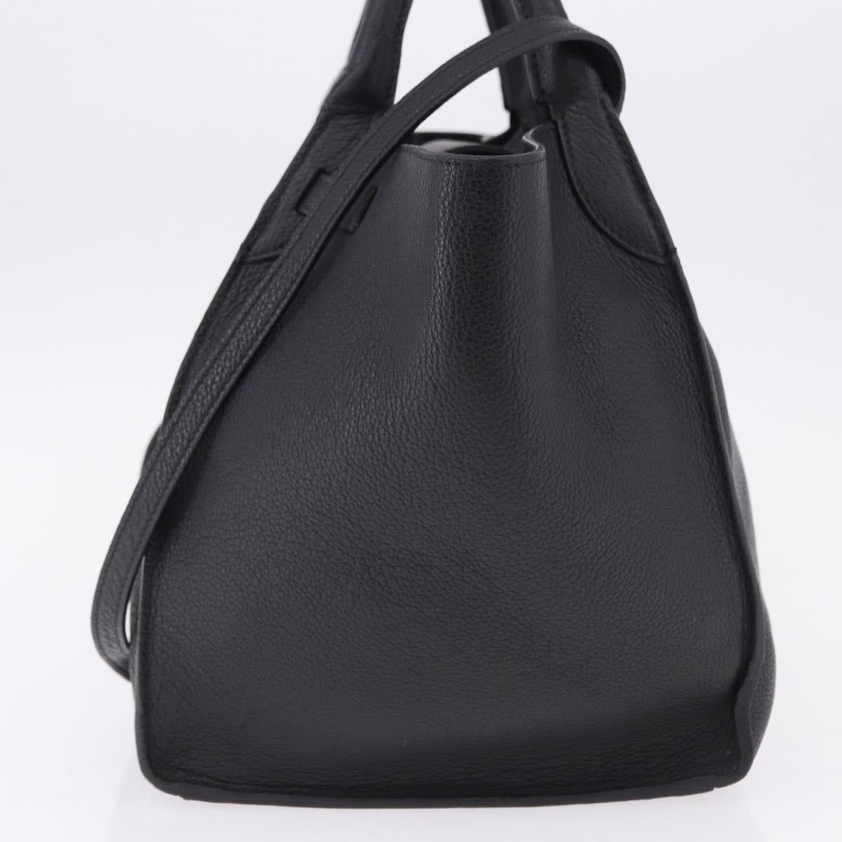 Celine CELINE Big Bag Small Leather 2way Black Silver Auth 193536V Size ONE SIZE - 3 Thumbnail