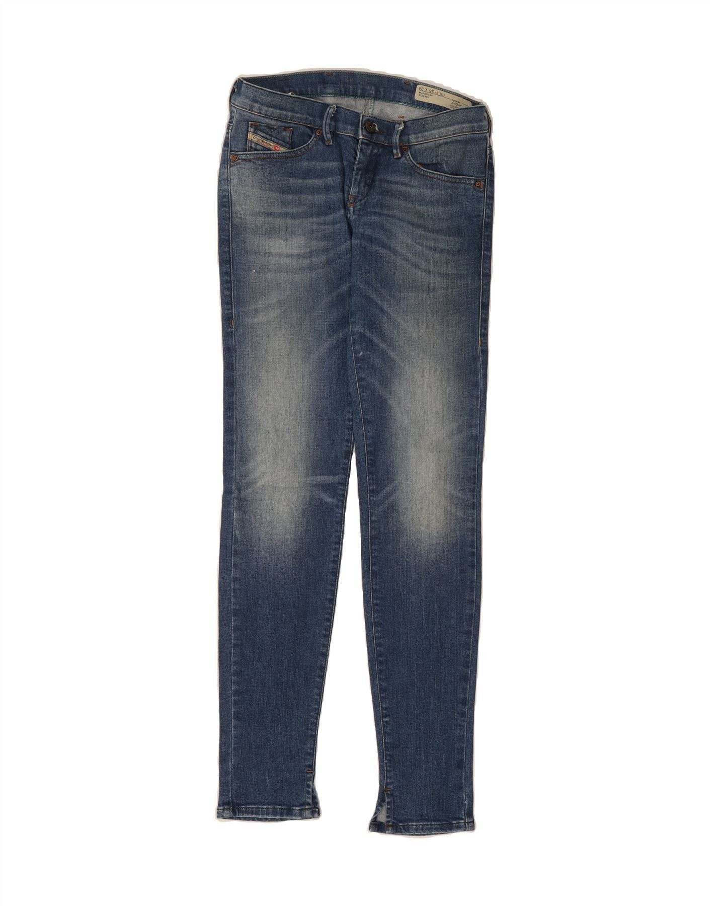 Diesel Womens Litzee Low Waist Slim Skinny Jeans W25 L34 Blue Cotto Size 42" / US 20 - 1 Thumbnail