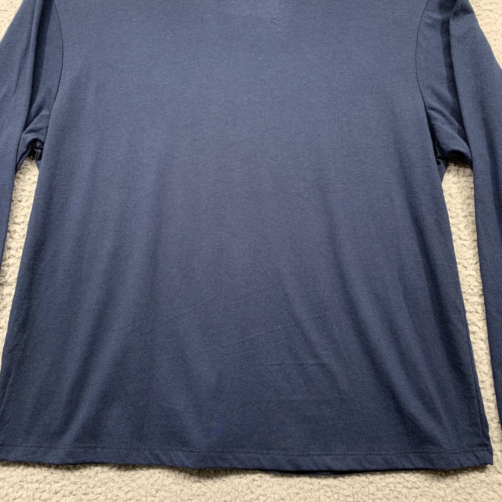 Vintage Zoe + Liv Shirt Women Size Large Long Sleeve Navy Blue White Hugs & Knishes NWT Size L / US 10 / IT 46 - 6 Thumbnail