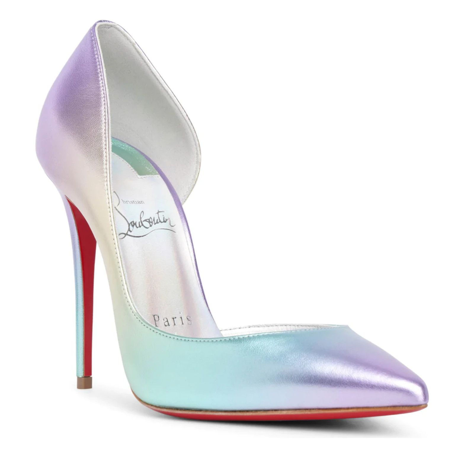 Christian Louboutin Iriza 100 Multicolor Licorne Leather D'Orsay Heel Pump 37.5 Size US 7.5 / IT 37.5 - 3 Thumbnail