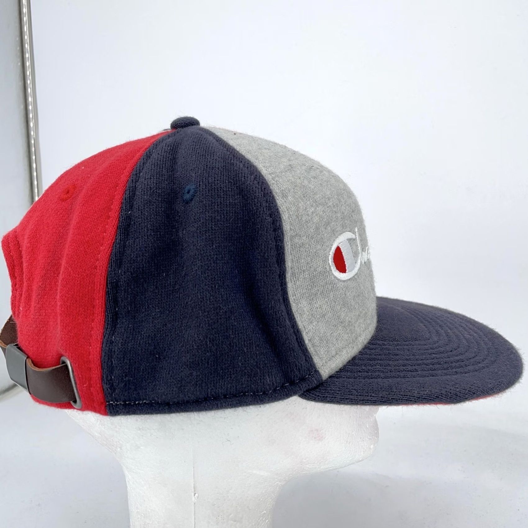 Champion Champion Hat Cap Strap Back Red Navy Colorblock Embroidered Mens Size ONE SIZE - 4 Thumbnail