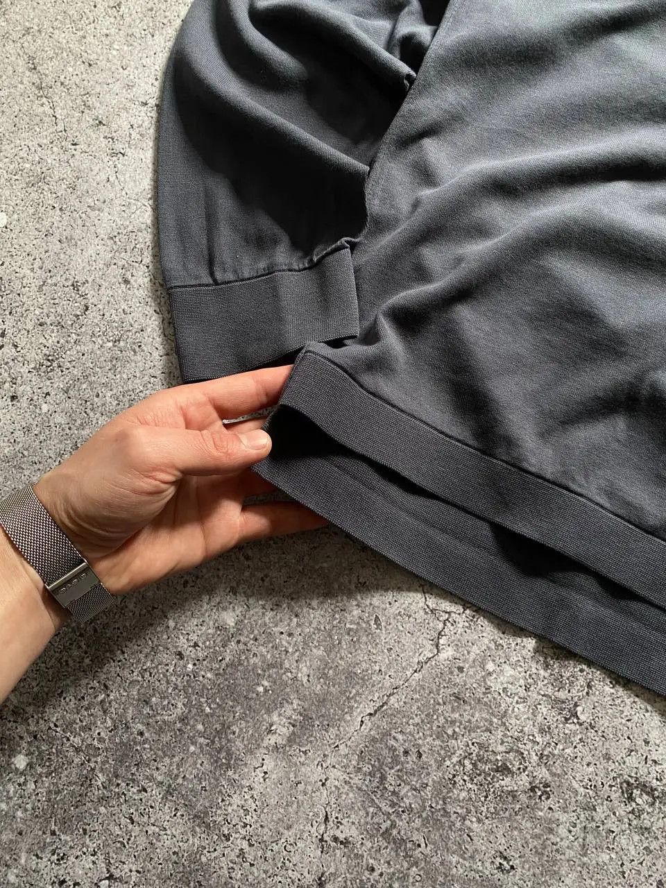 Jil Sander × Vintage JIL SANDER x UNIQLO WASH GREY LIGHT CREWNECK SWEATER Size US L / EU 52-54 / 3 - 6 Thumbnail