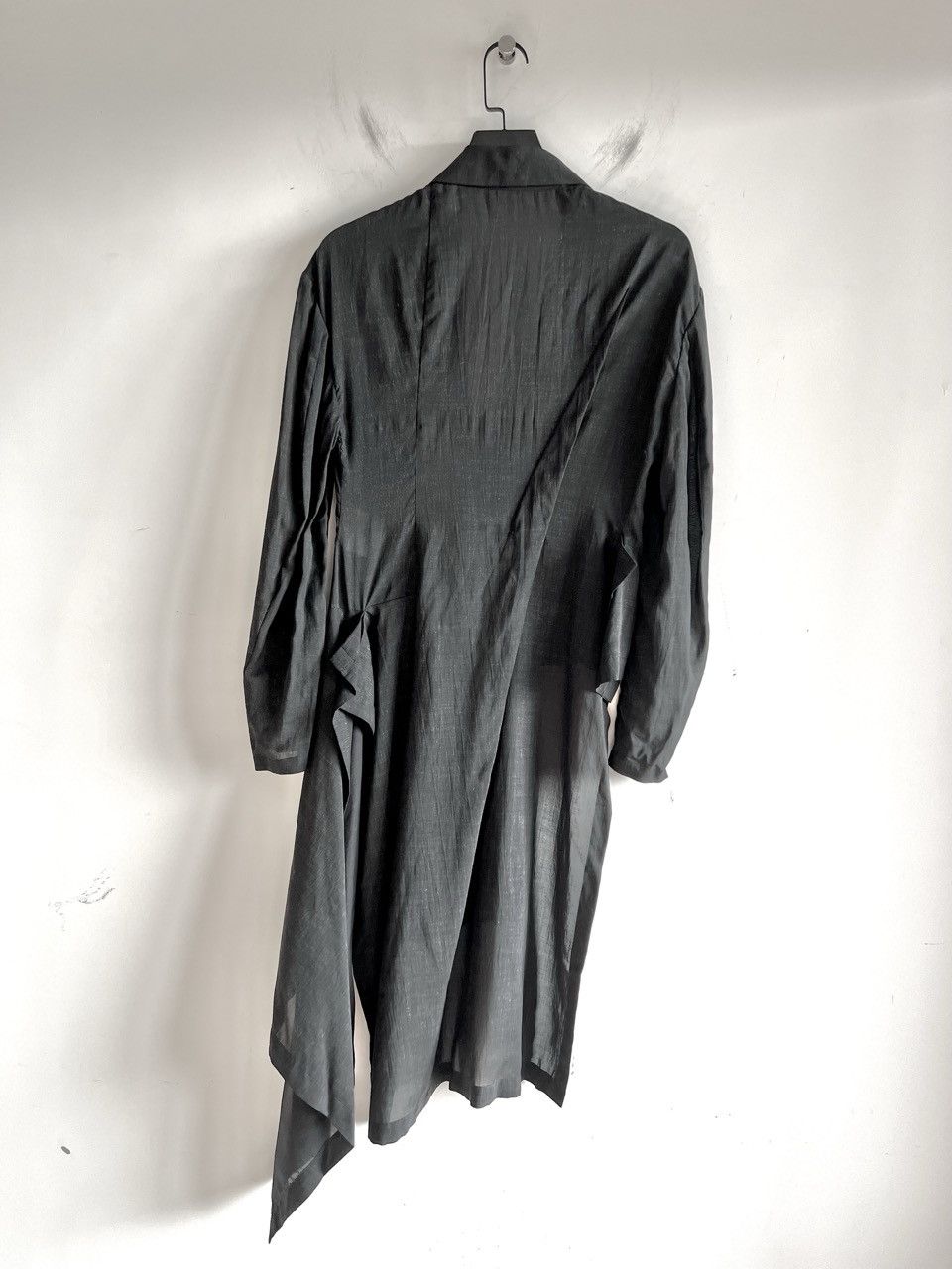 Yohji Yamamoto Yohji Yamamoto Femme - Tencel Asymmetric Long Shirt Jacket Size S / US 4 / IT 40 - 3 Thumbnail