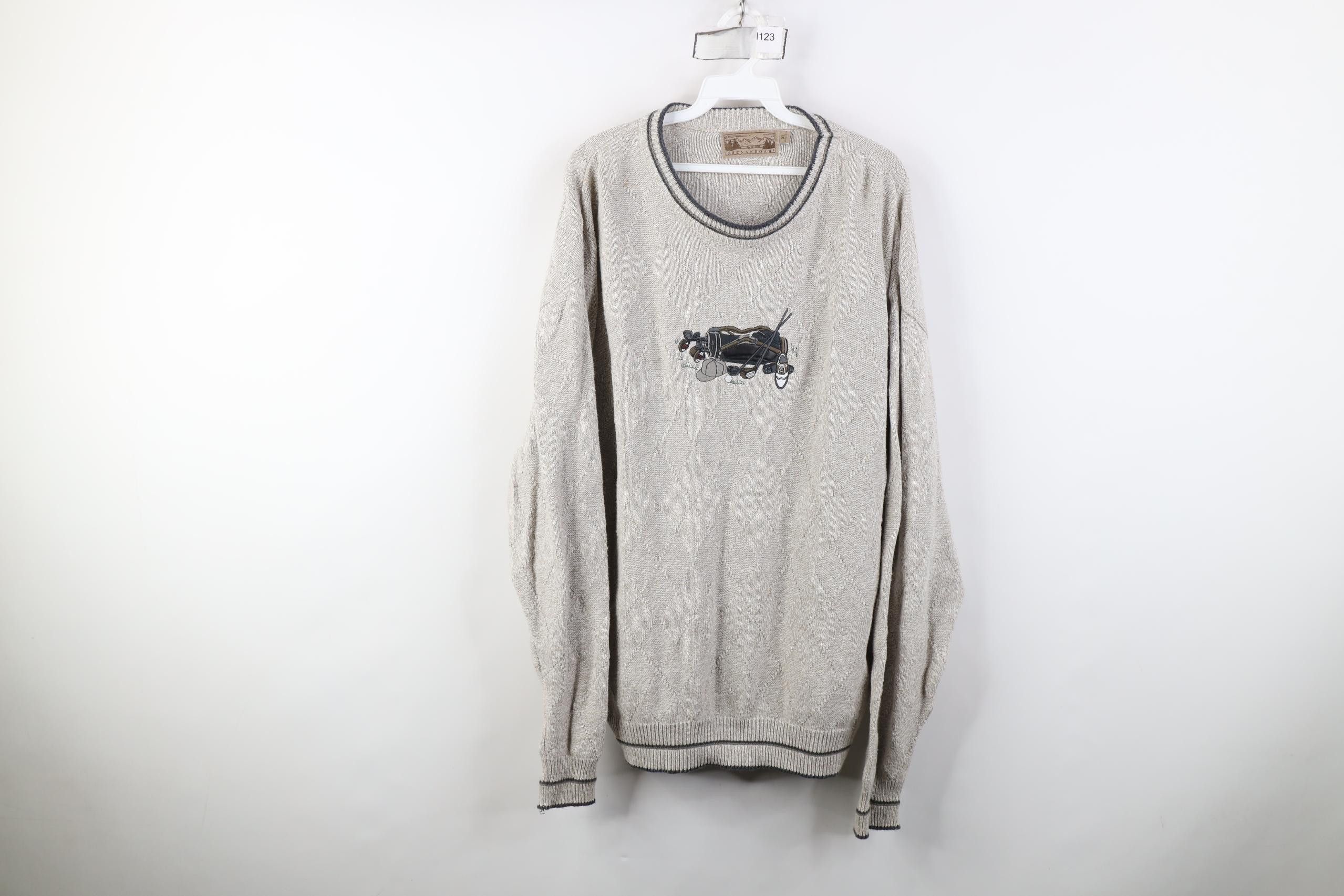 Vintage Vintage 90s Streetwear Diamond Knit Crewneck Sweater USA Size US XL / EU 56 / 4 - 1 Thumbnail