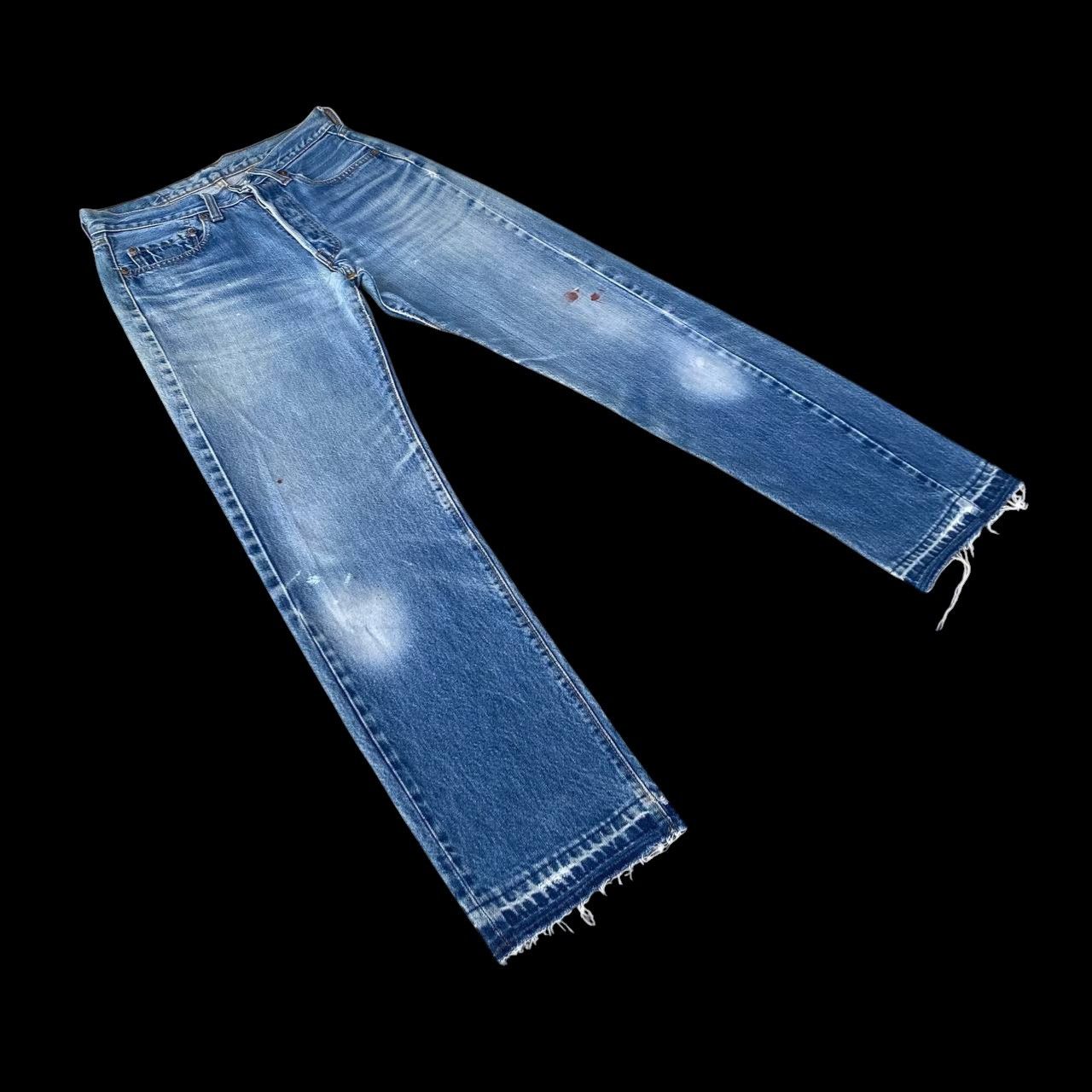 Levi's Vintage Clothing Rare 1970s Levi’s 501 Redline Selvedge Release Hem Button 6 Size US 28 / EU 44 - 3 Thumbnail