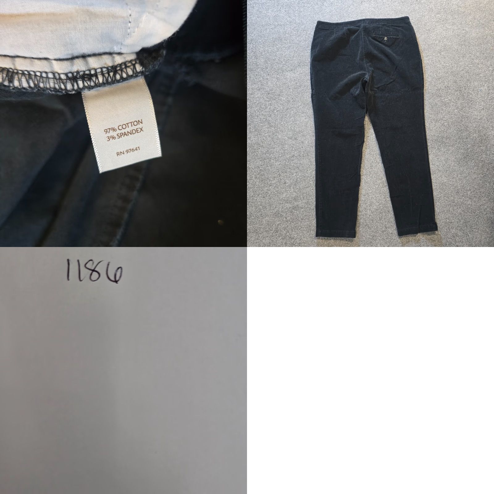 J. Jill J. Jill Pants Womens 18 Black Corduroy Tapered Stretch casual capsule Regular Plus Size Pants Women 30in Inseam Size 40" / US 18 - 8 Thumbnail