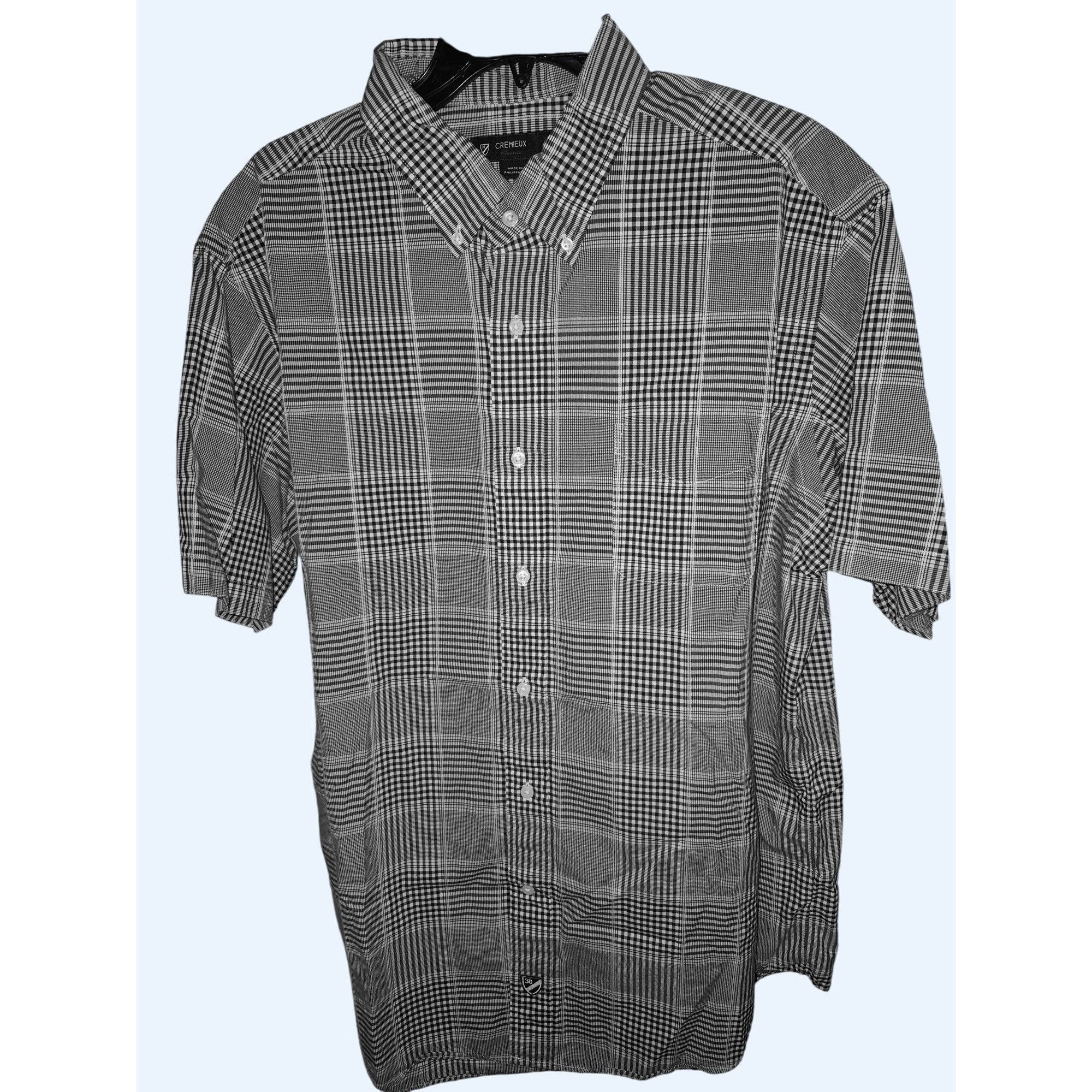 Vintage Cremieux Mens XL Black White Plaid Short Sleeve Button-Up Sh Size US XL / EU 56 / 4 - 1 Thumbnail