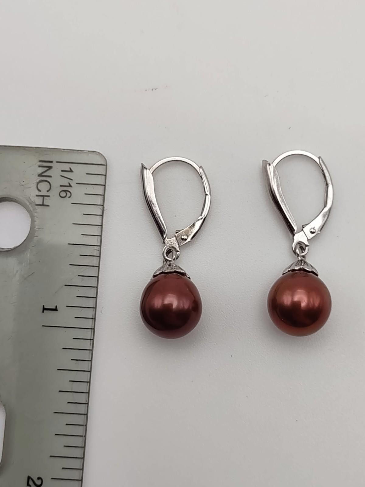 The Unbranded Brand Sterling Silver Earrings Brown Freshwater Pearl Drop earring Size ONE SIZE - 4 Thumbnail
