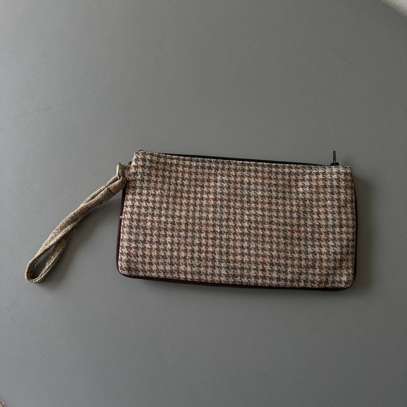 Vintage Cute Vintage 00s Y2K Wool Tweed Gree Plaid Bow Mini Clutch Size ONE SIZE - 4 Thumbnail