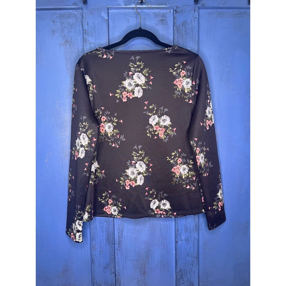 Other Square Neck Floral Long Sleeve Top Romantic Chic Feminine Size M / US 6-8 / IT 42-44 - 8 Thumbnail