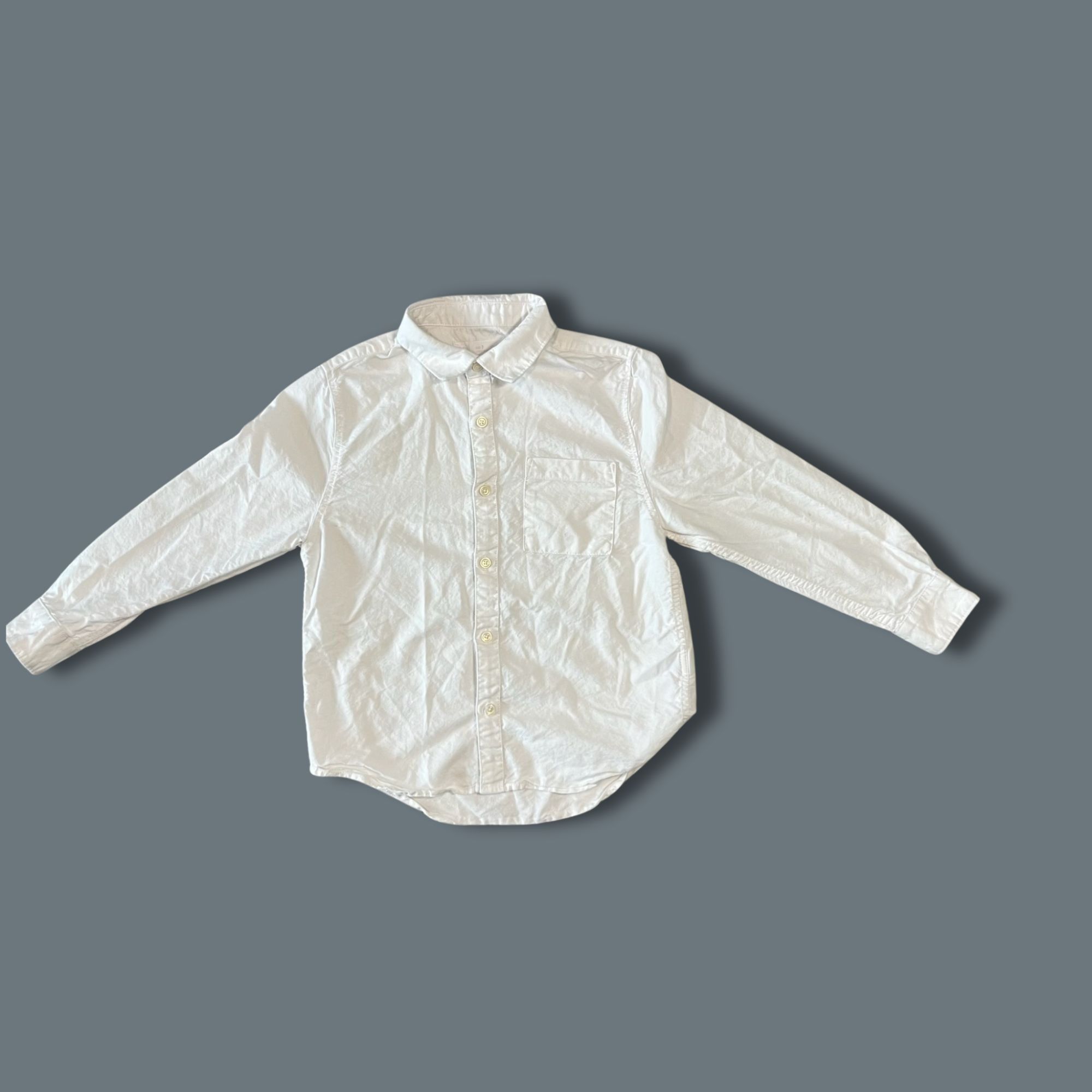 Zara Zara White Long-Sleeved Button-Down Shirt For Kids Size 7 Size M / US 6-8 / IT 42-44 - 2 Thumbnail