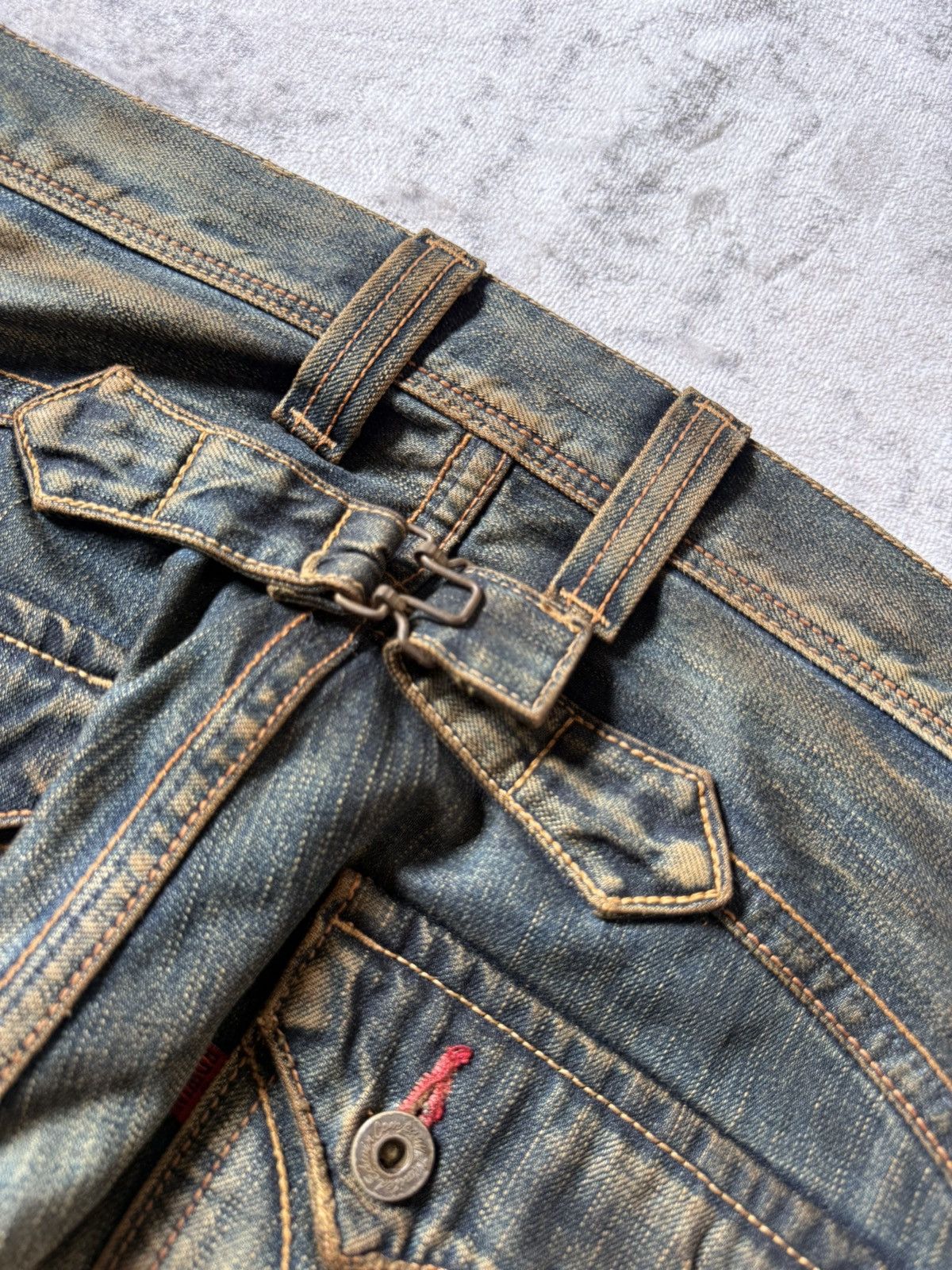 2000s Edwin V-Cut Mudwashed Flare Denim Archive