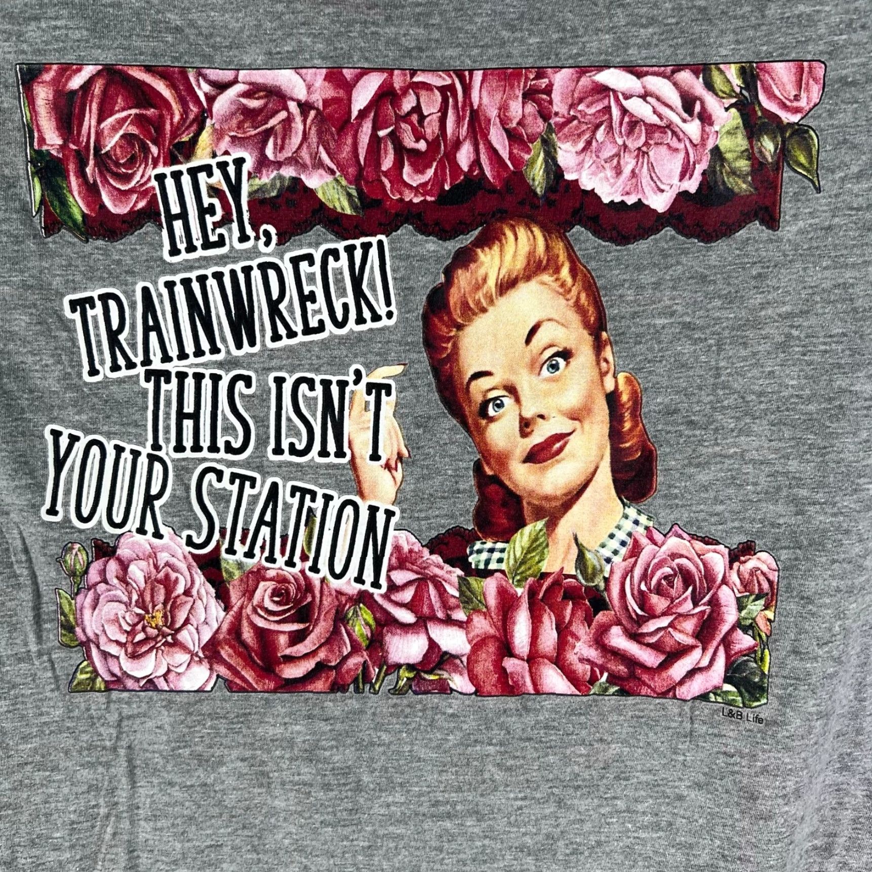 Vintage Hey Trainwreck This Isn't Your Station Shirt Womens Size L Gray Graphic Tee Size L / US 10 / IT 46 - 2 Thumbnail