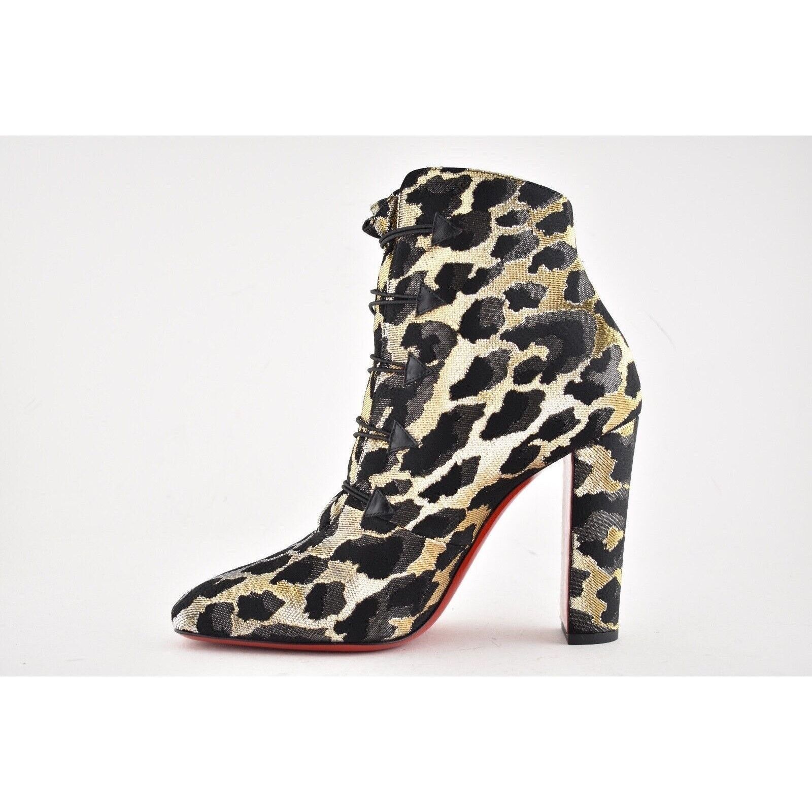 Christian Louboutin Christian Louboutin Lady See 100 Black Gold Lurex Feline Size US 7.5 / IT 37.5 - 6 Thumbnail
