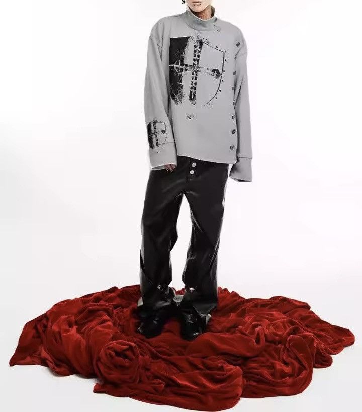 Japanese Brand Japanese Punk Gothic Turtleneck Button Jacket Coat Size US M / EU 48-50 / 2 - 4 Thumbnail