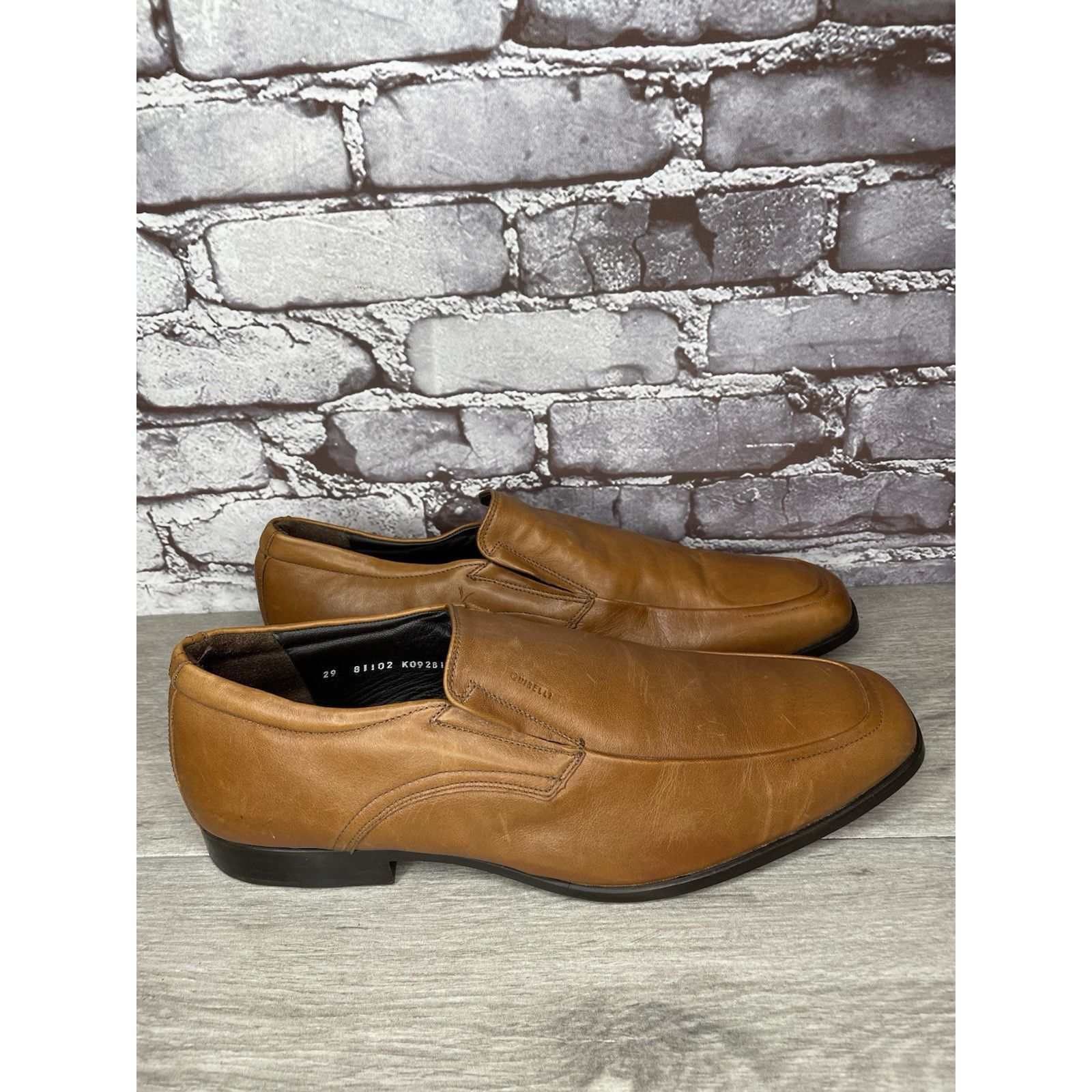 Other Quirelli Brown Leather Slip On Square Toe Dress Loafers Shoe Size US 11.5 / EU 44-45 - 10 Thumbnail