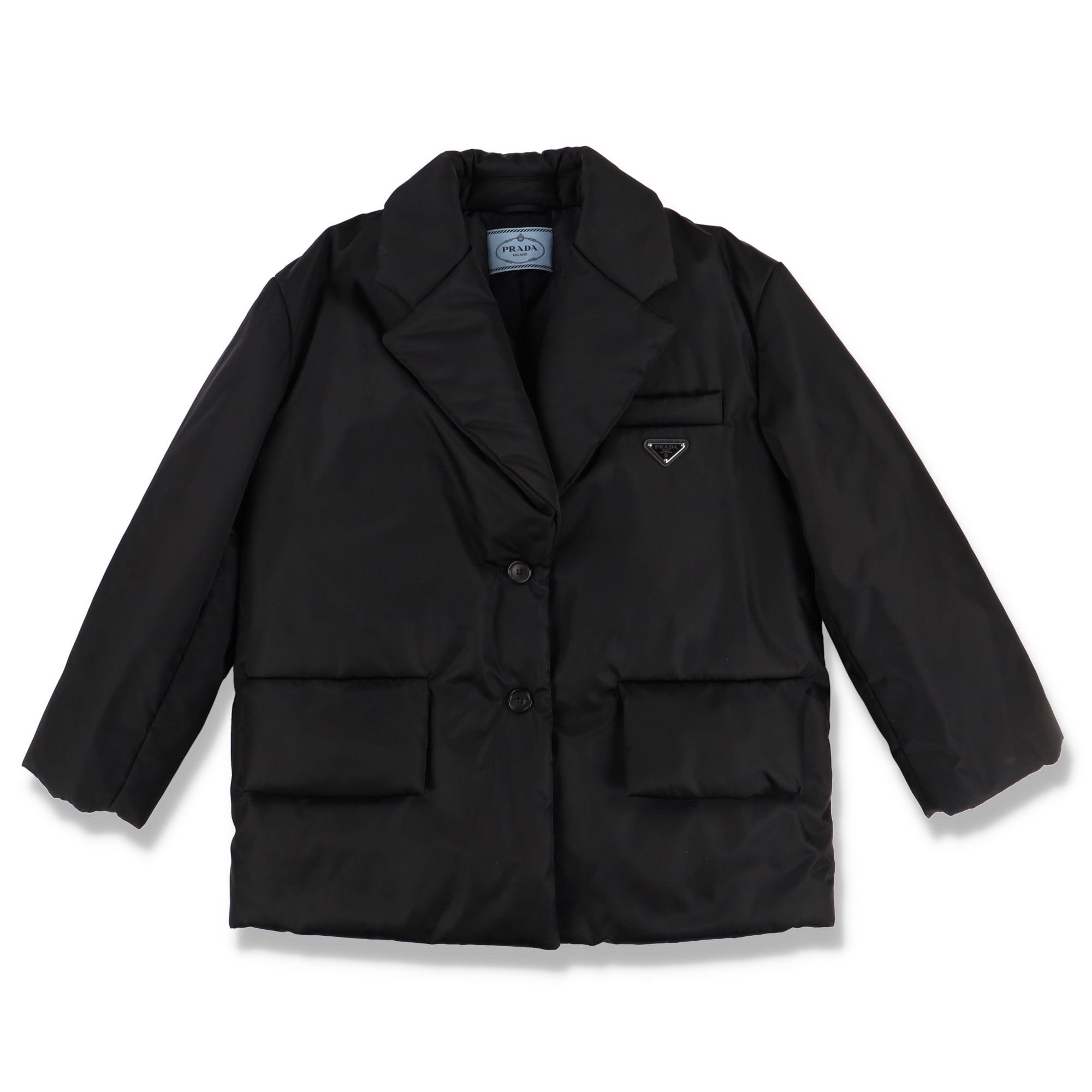 Prada Black Re-Nylon Padded Down Blazer Jacket Size M / US 6-8 / IT 42-44 - 2 Thumbnail